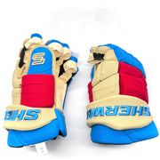 Sherwood  Pro - NHL Pro Stock Glove - New York Rangers (Sky Blue/Tan/Red)