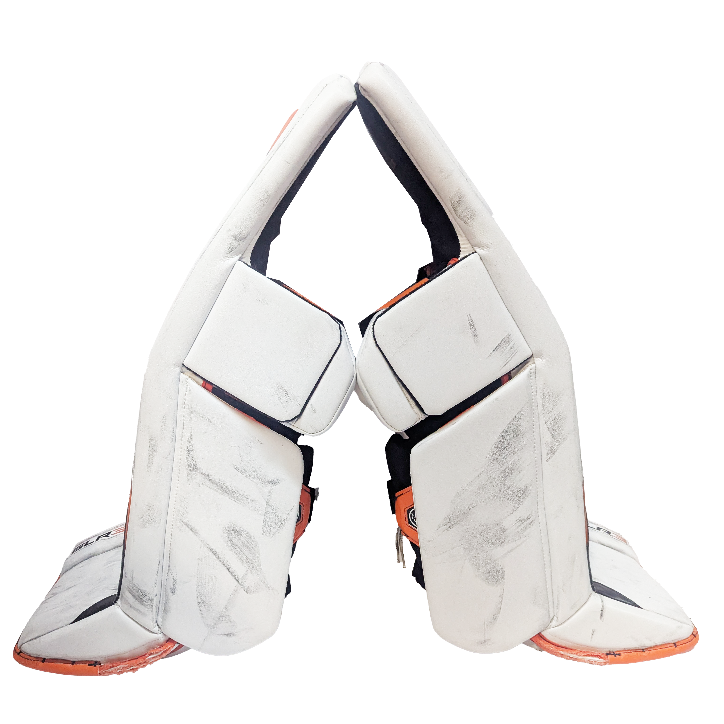 Vaughn Ventus SLR3 - Jambières de gardien de but Pro Stock d'occasion (blanc/orange)