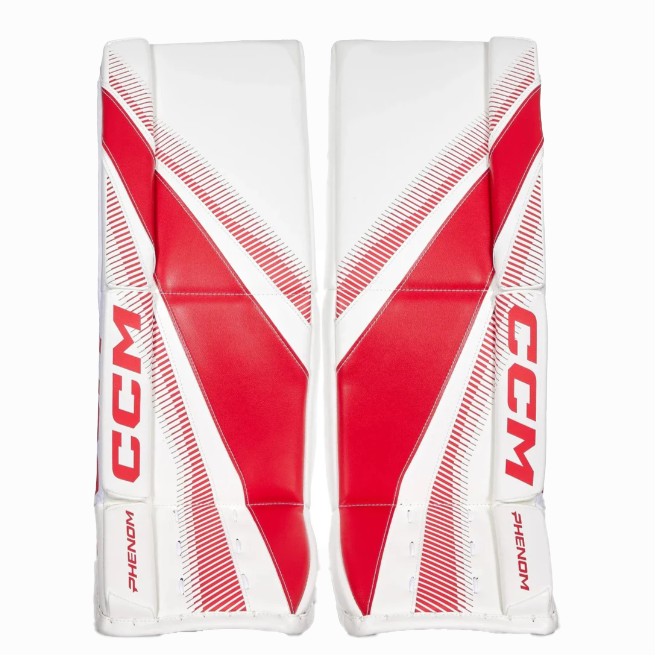 CCM Phenom Goalie Pads - Junior (White/Red)