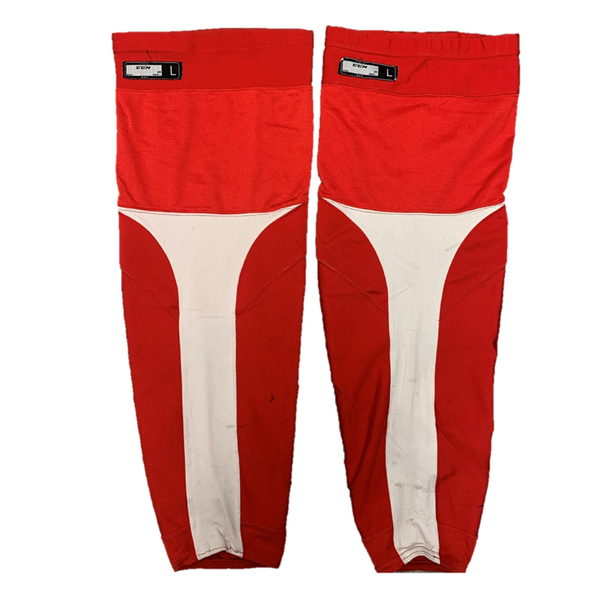 OHL - Used CCM Hockey Socks (Red/White)