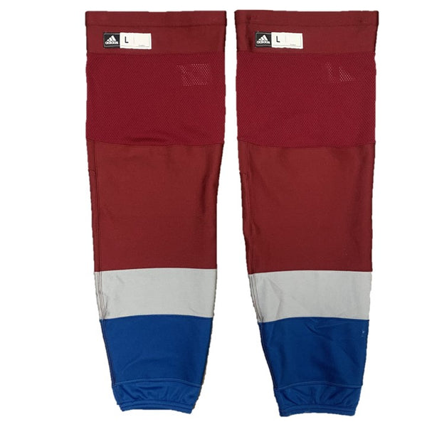 NHL - Used Pro Stock Adidas Hockey Socks - Colorado Avalanche (Maroon)