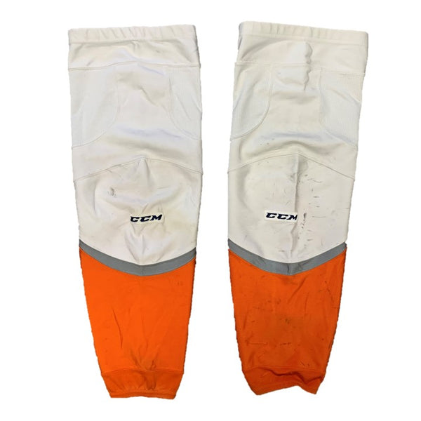AHL - Used CCM Hockey Socks (White/Orange/Grey)