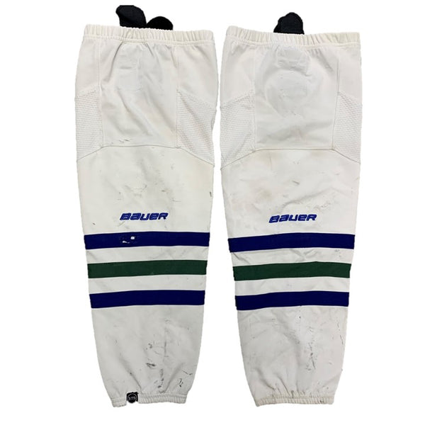 NCAA - Used Bauer Hockey Socks - (White/Blue/Green)