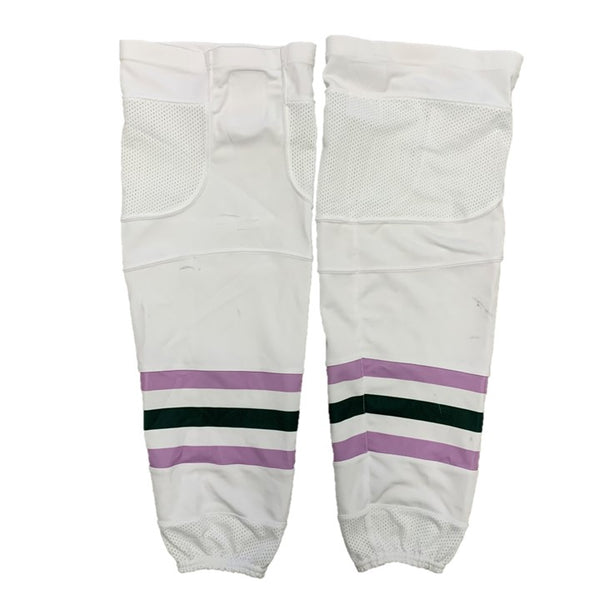 NCAA - Used Hockey Socks - (White/Purple/Green)
