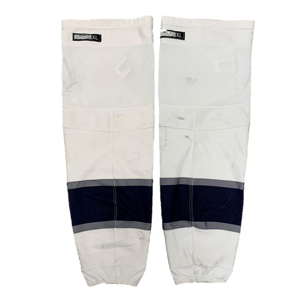 OHL - Used CCM Hockey Socks (White/Navy/Silver)