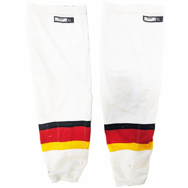 AHL - New CCM Hockey Socks - Stockton Heat (White/Red/Yellow)