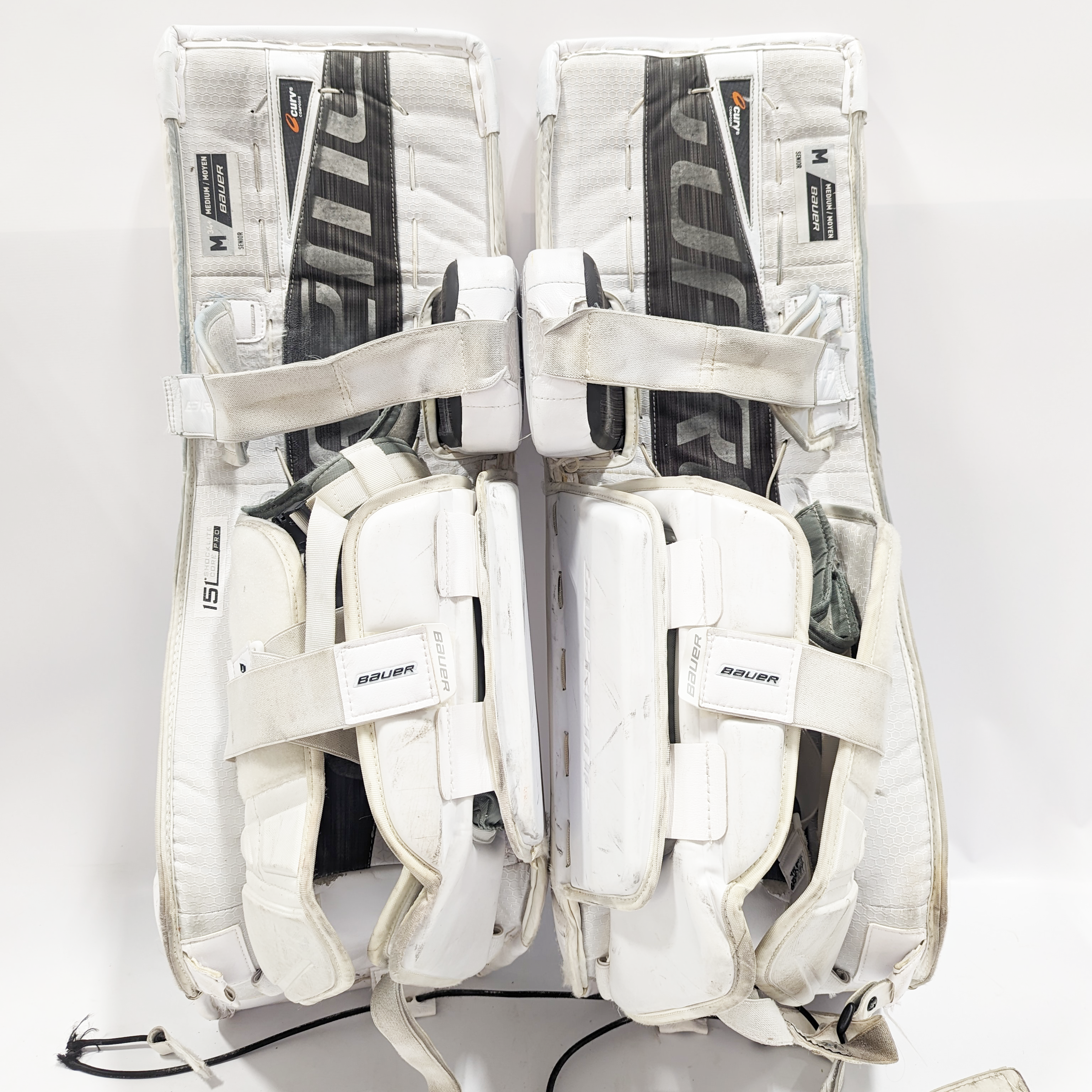 Bauer Supreme Ultrasonic - Used Pro Stock Goalie Leg Pads (White)
