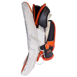 Vaughn Velocity V10 XP - Used Pro Stock Goalie Blocker (White/Orange)