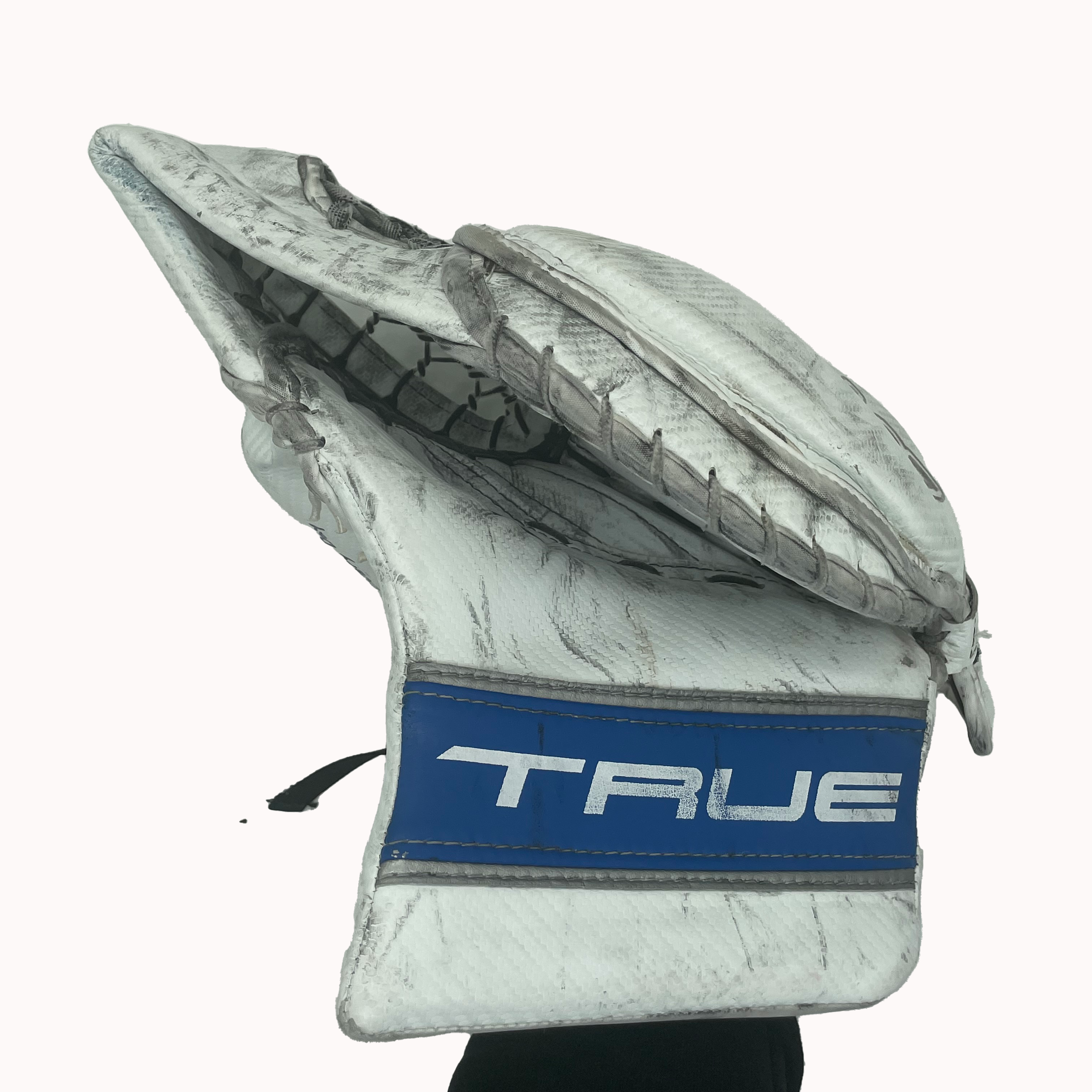 True L87 - Gant de gardien de but Pro Stock d'occasion (blanc/bleu)