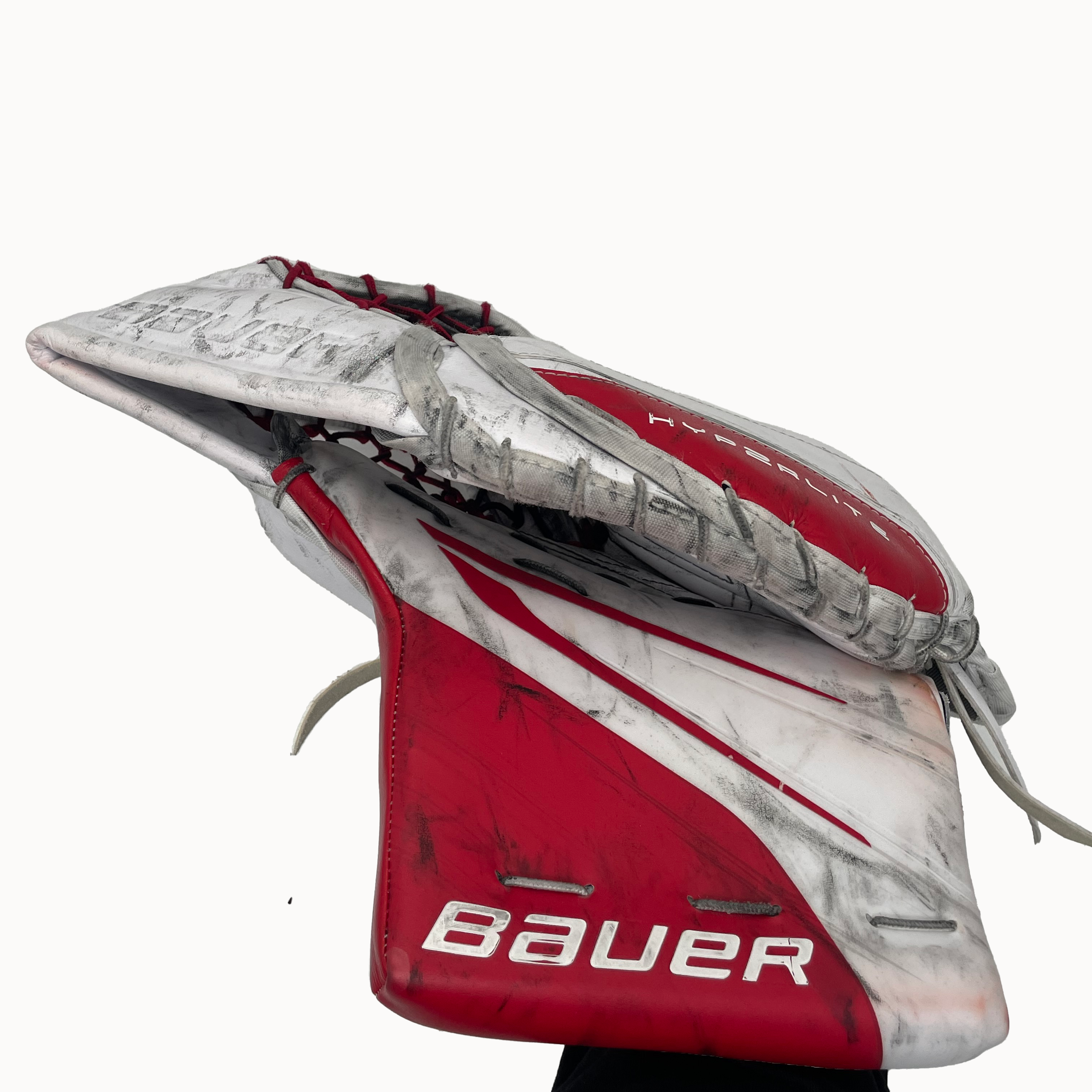 Bauer Vapor Hyperlite 2 - Ensemble de gardien de but complet Pro Stock Senior d'occasion (blanc/rouge)