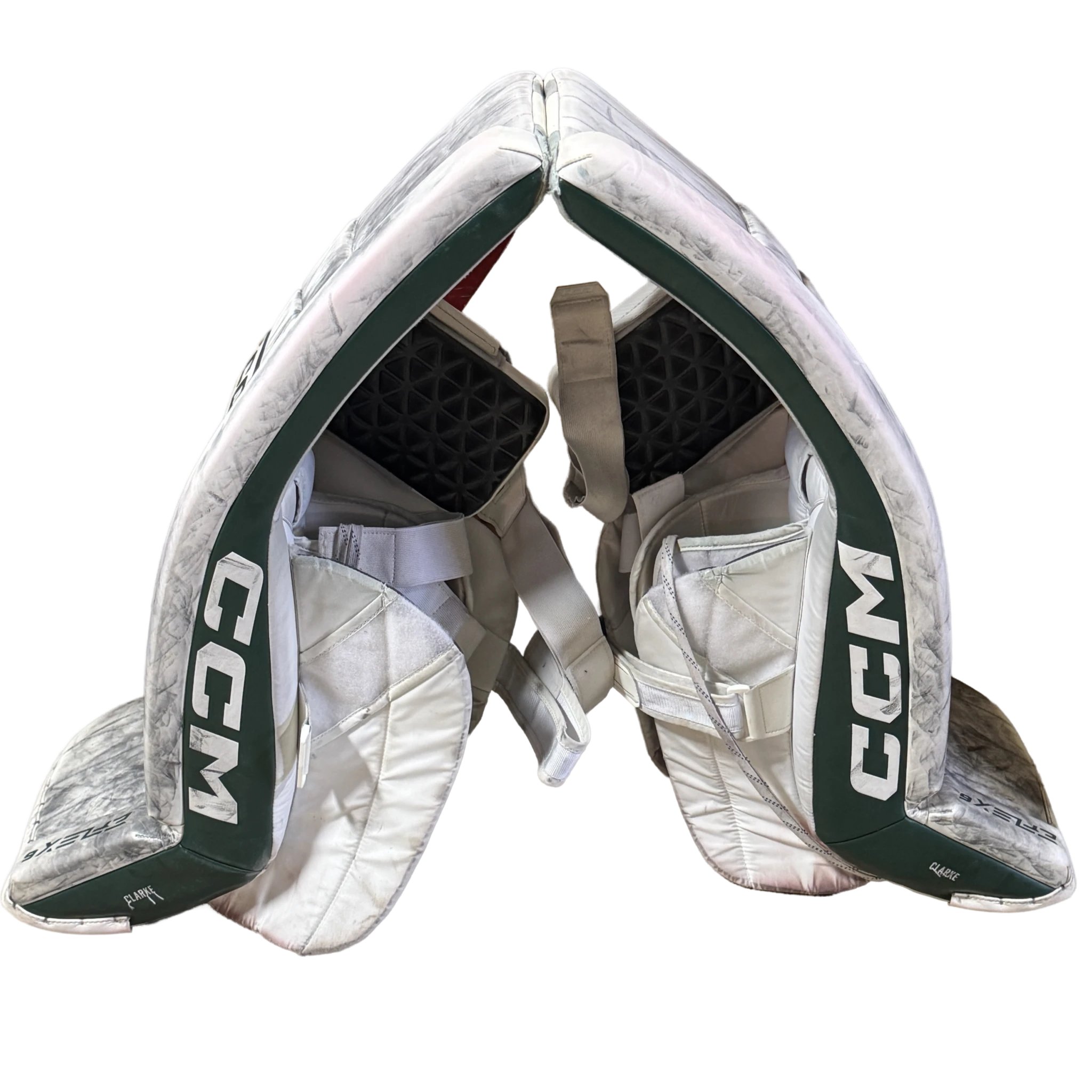 Extreme Flex 6 - Used Pro Stock Goalie Pads (White/Green) #1