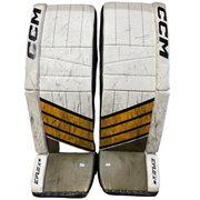 CCM Extreme Flex 6 - Used Pro Stock Goalie Pads (White/Green/Yellow/Black)