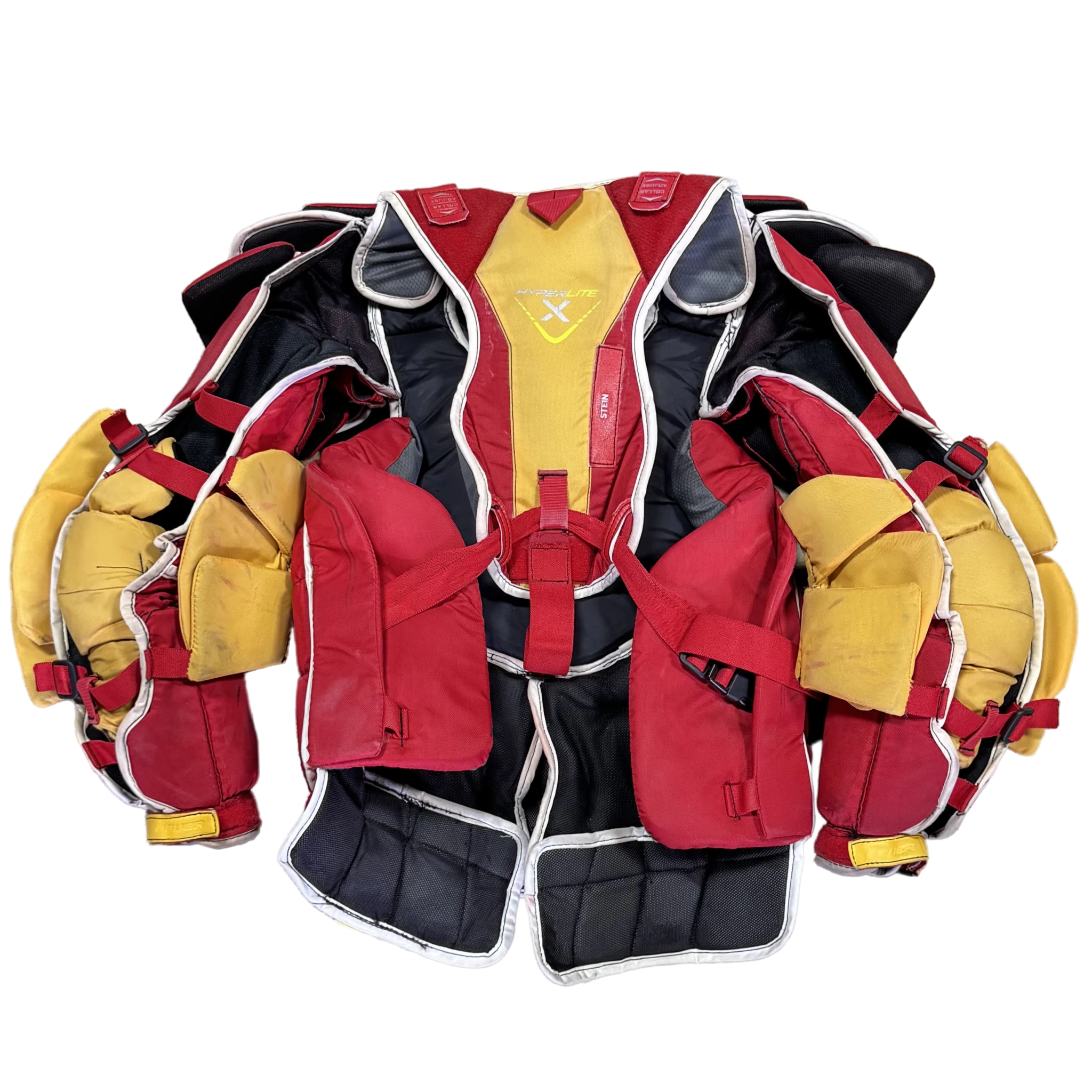 Bauer Vapor Hyperlite - Plastron de gardien de but Pro Stock d'occasion (rouge/jaune)