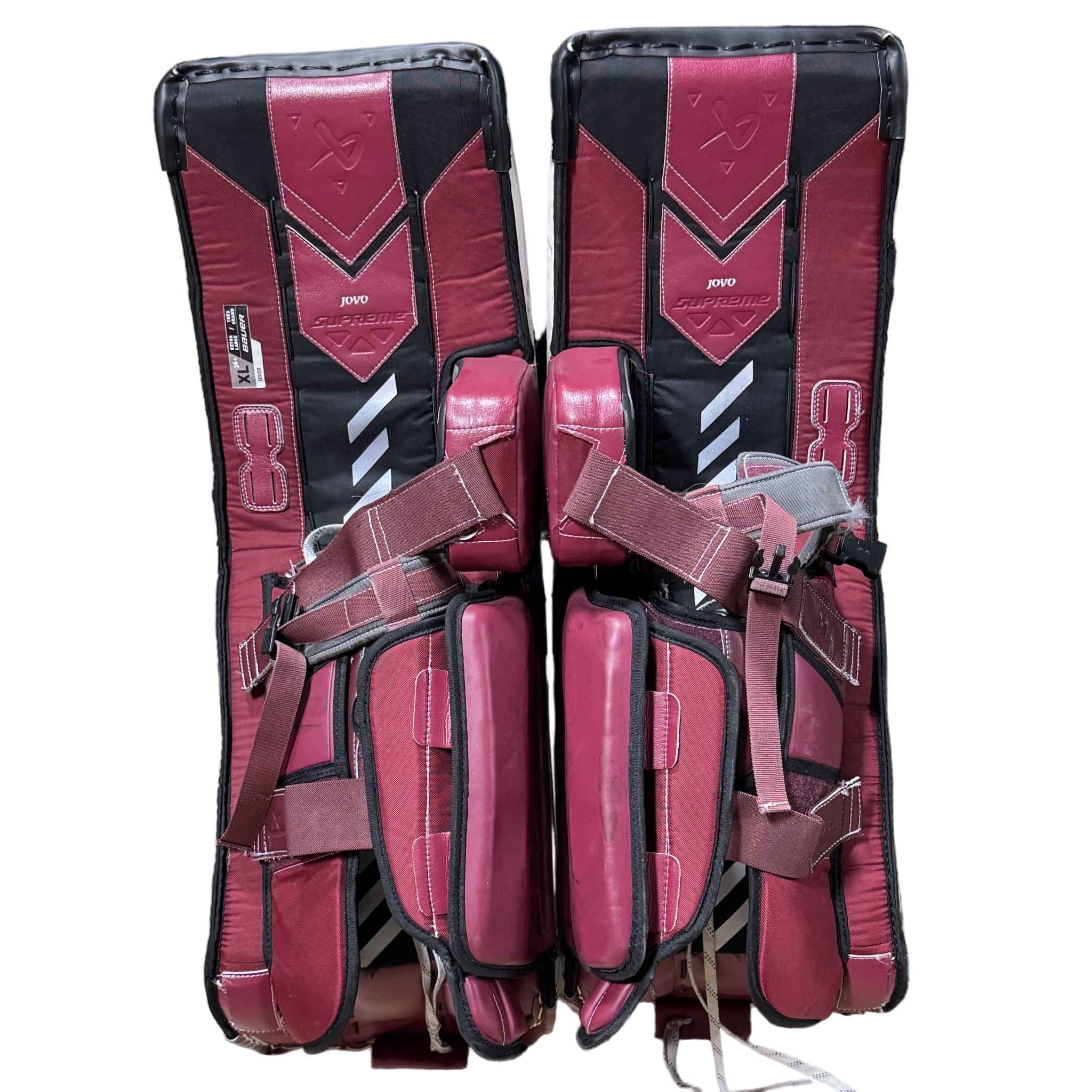 Used - Bauer Supreme Shadow Pro Stock Goalie Full Set (White/Burgundy/Black)