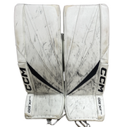 CCM XF Pro - Used AHL Pro Stock Goalie Pads (White/Navy)