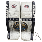 CCM Extreme Flex 6 - Used AHL Pro Stock Goalie Pads (White/Navy)
