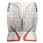 CCM Extreme Flex 6 - NCAA Used Pro Stock Goalie Pads (White/Orange)