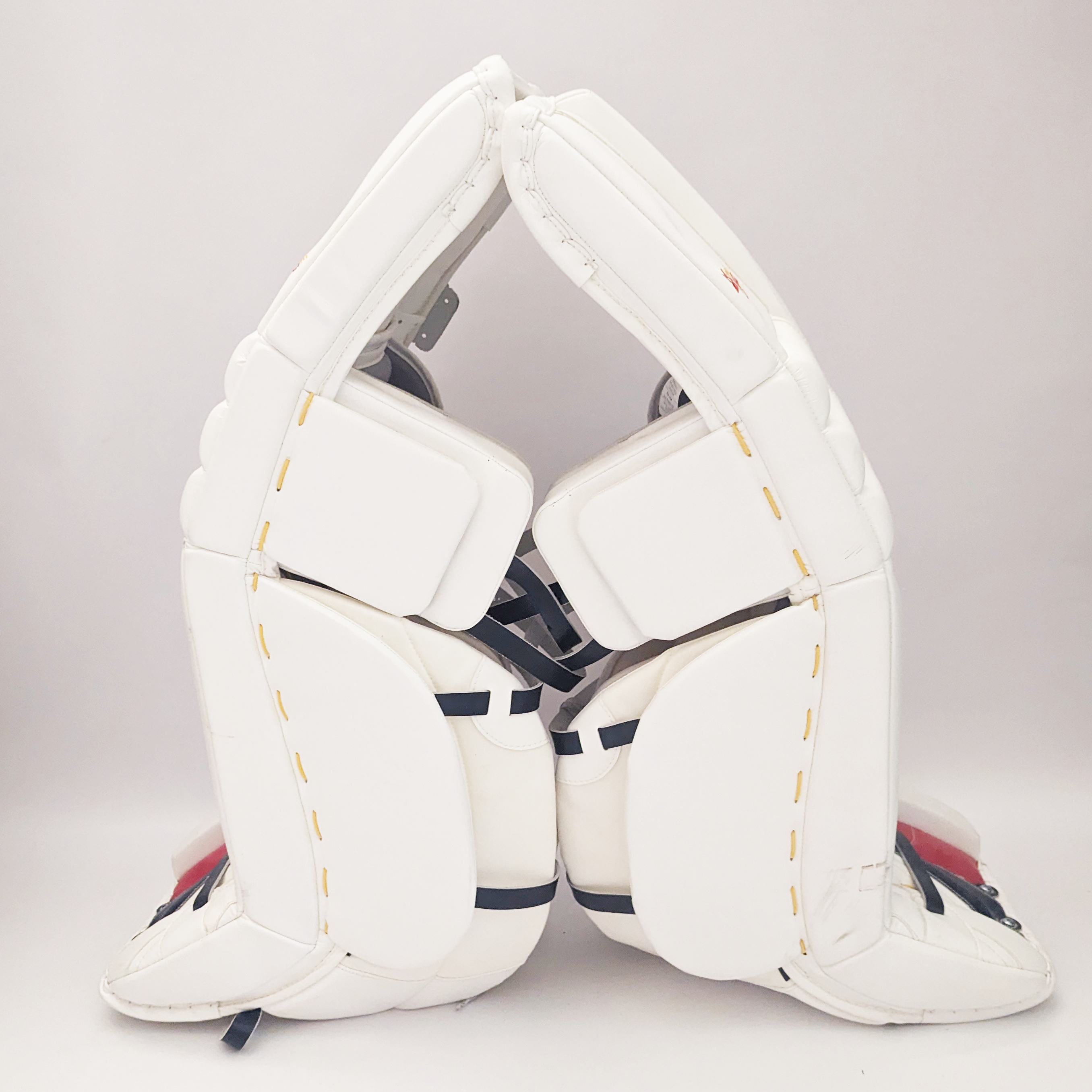 CCM Extreme Flex Pro- Used Pro Stock Goalie Pads (White/Red/Blue)