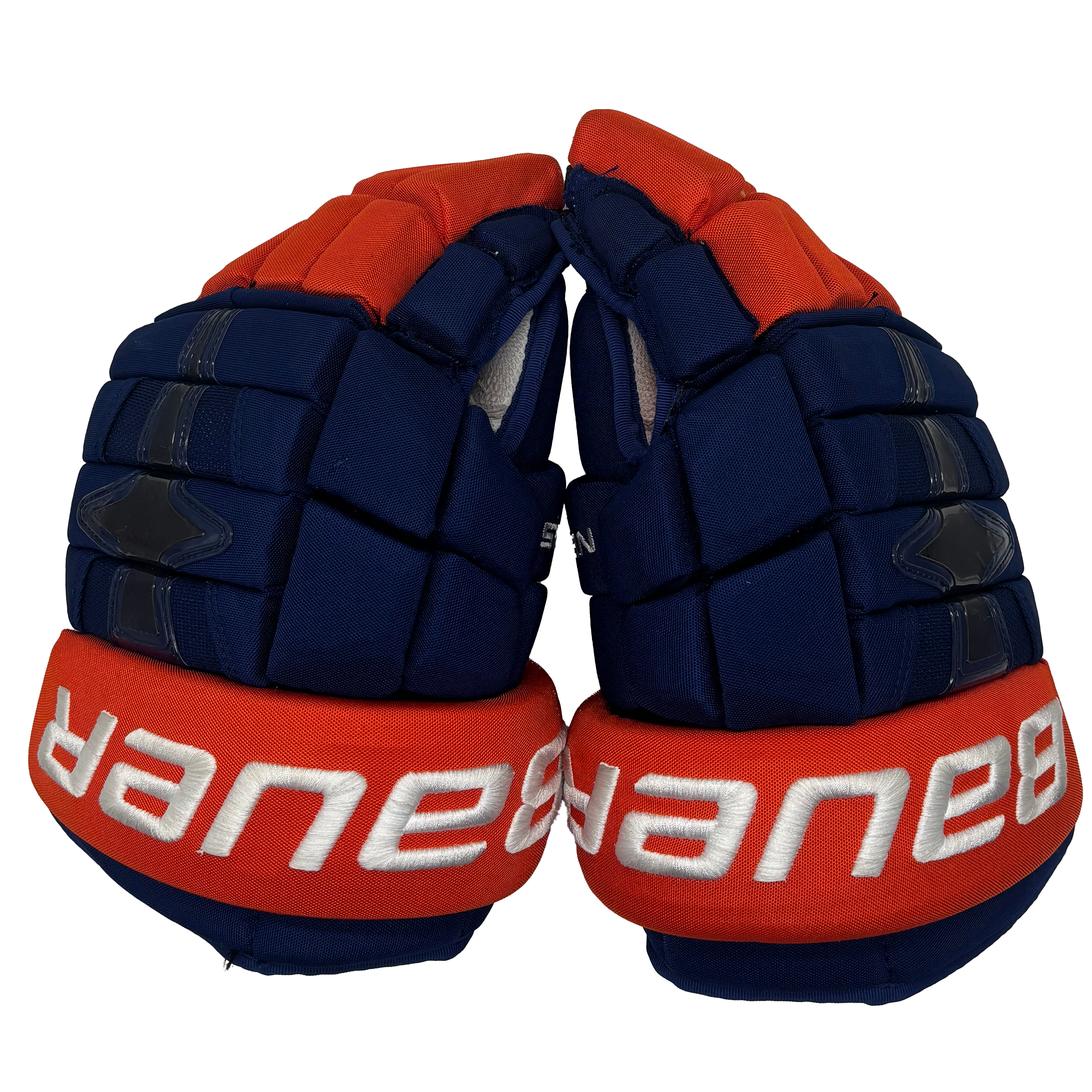 Bauer Nexus 1N - Used NHL Pro Stock Glove - Anders Lee (Blue/Orange)