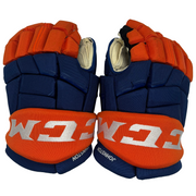 CCM HGQL - Used NHL Pro Stock Glove - Ross Johnston (Blue/Orange)
