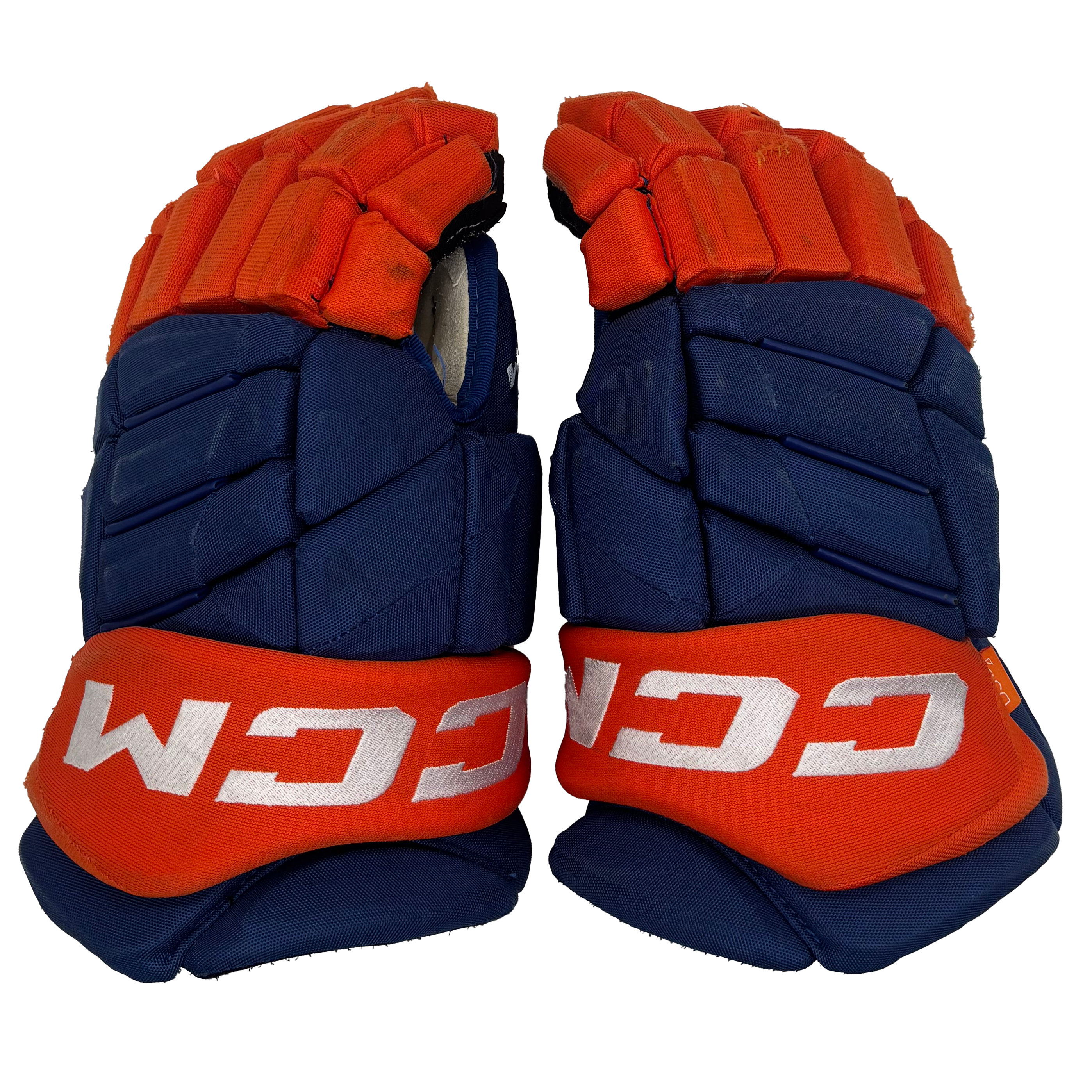 CCM HGJS - Used NHL Pro Stock Glove - New York Islanders (Blue/Orange)