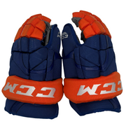 CCM HG12XP - Used NHL Pro Stock Glove - New York Islanders (Blue/Orange)