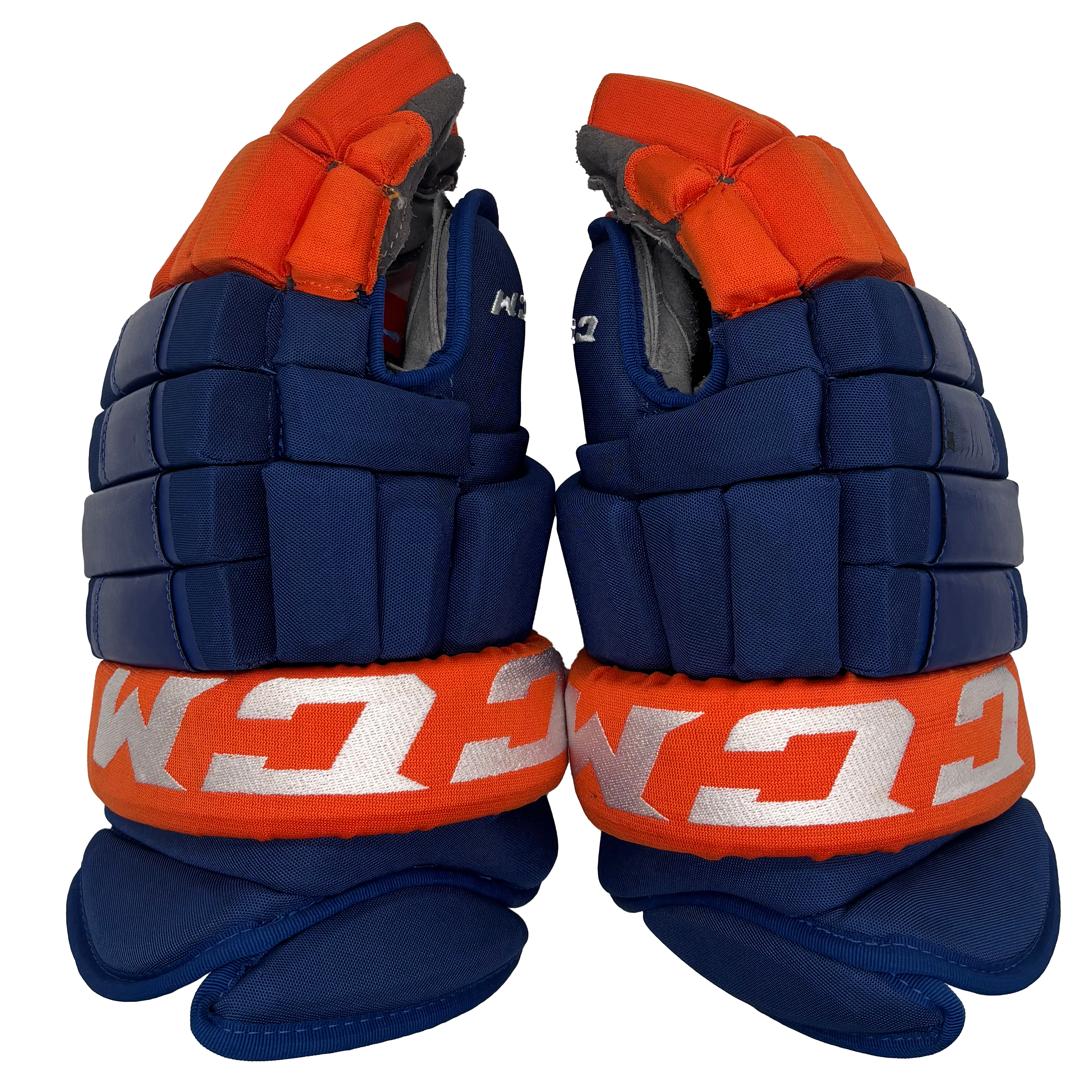 CCM HG97XP - Used NHL Pro Stock Glove - New York Islanders (Blue/Orange)