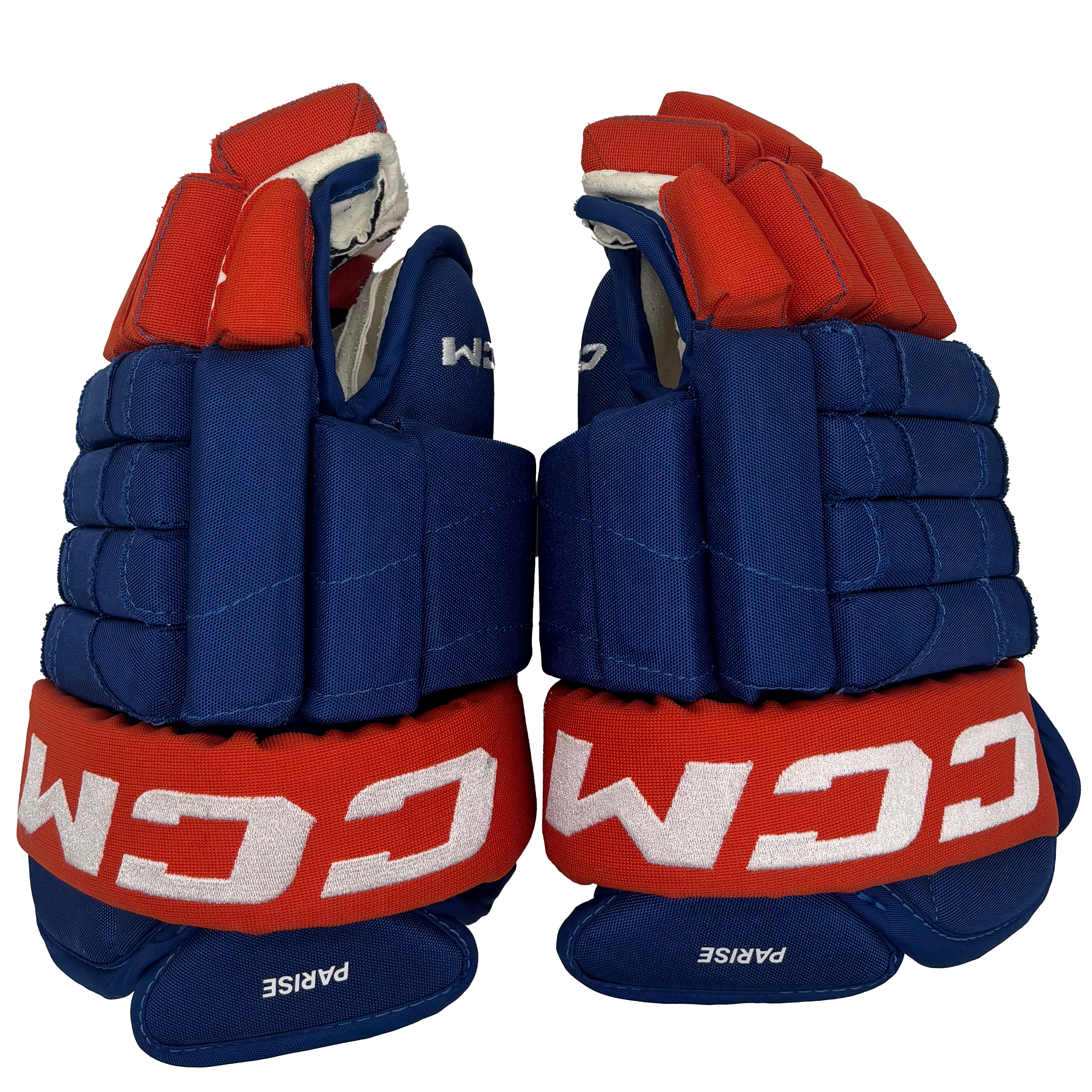 CCM HG90PR - Used NHL Pro Stock Glove - Zach Parise (Blue/Orange)