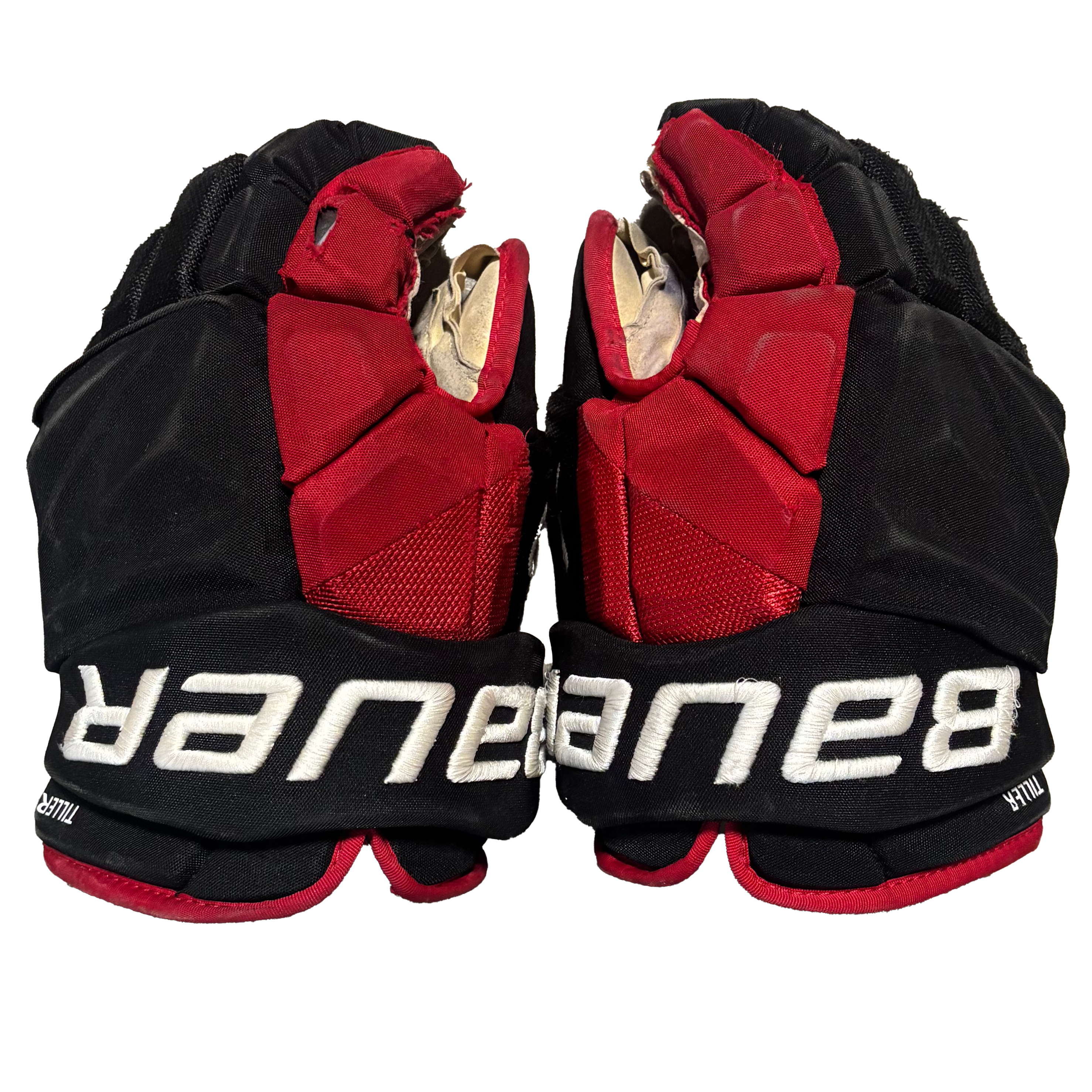 Bauer Vapor Flylite - Used Pro Stock Hockey Glove (Black/Red/White)