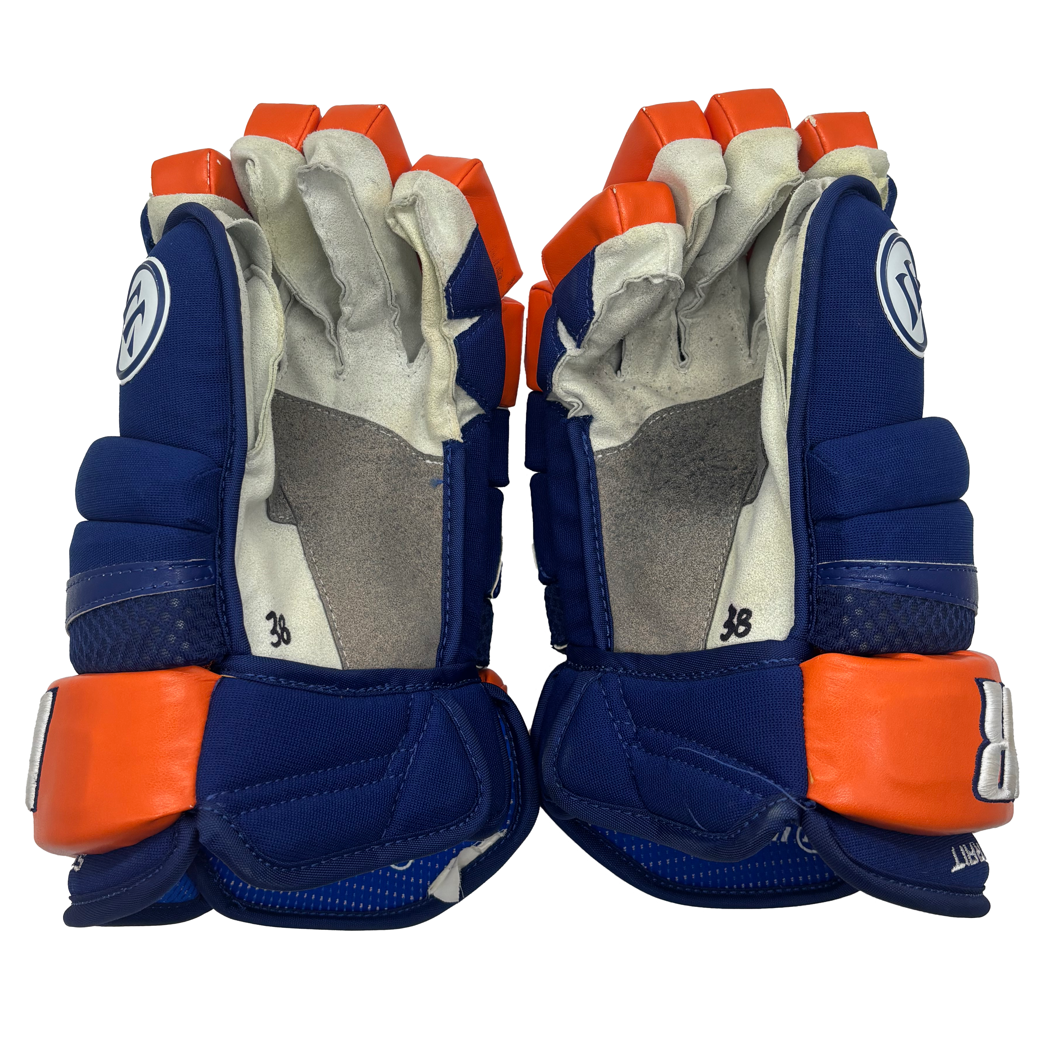 Warrior Covert QR1 Pro - NHL Used Pro Stock Glove - Brian Strait (Blue/Orange)