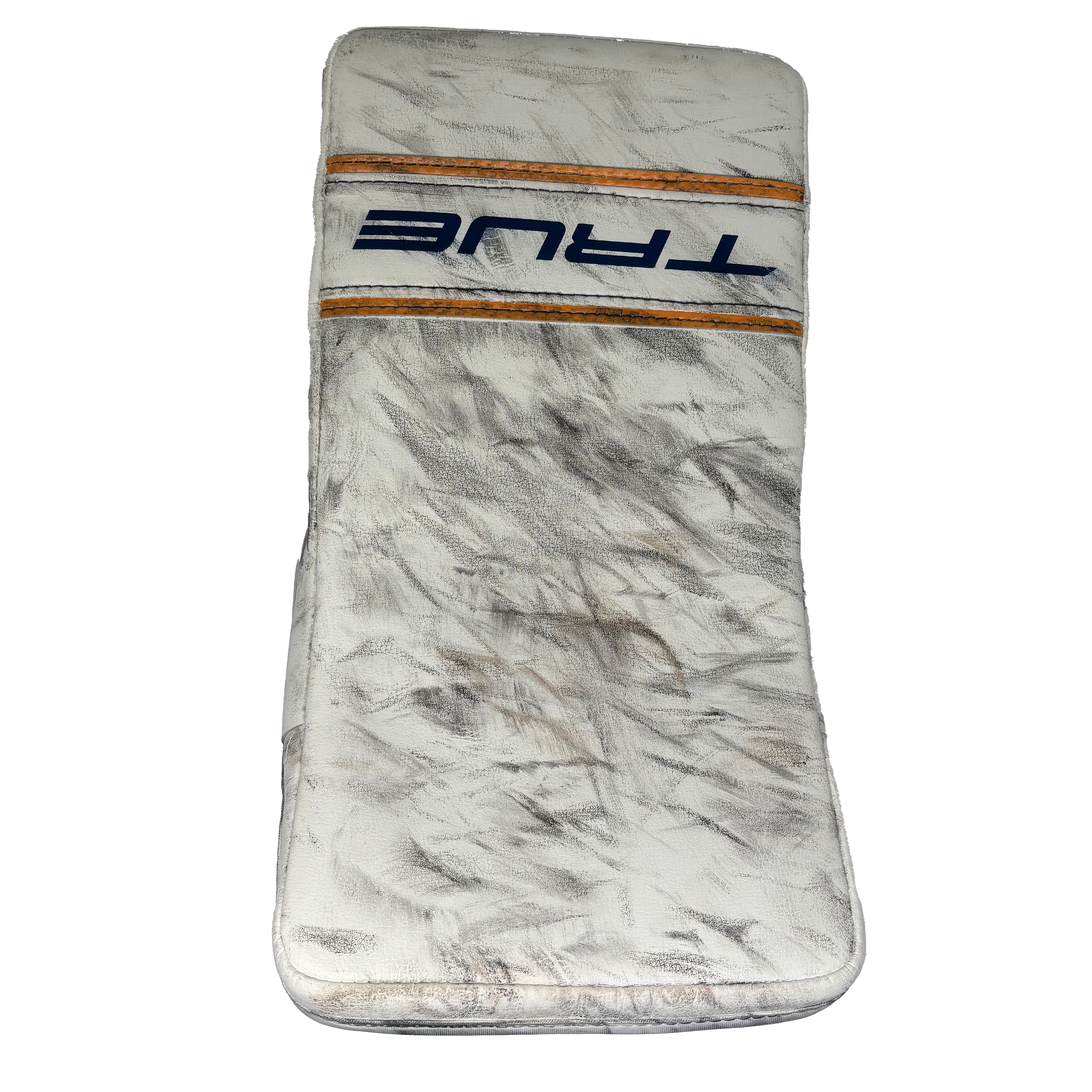 True L87 - Used NCAA Pro Stock Goalie Blocker (White/Yellow/Navy)