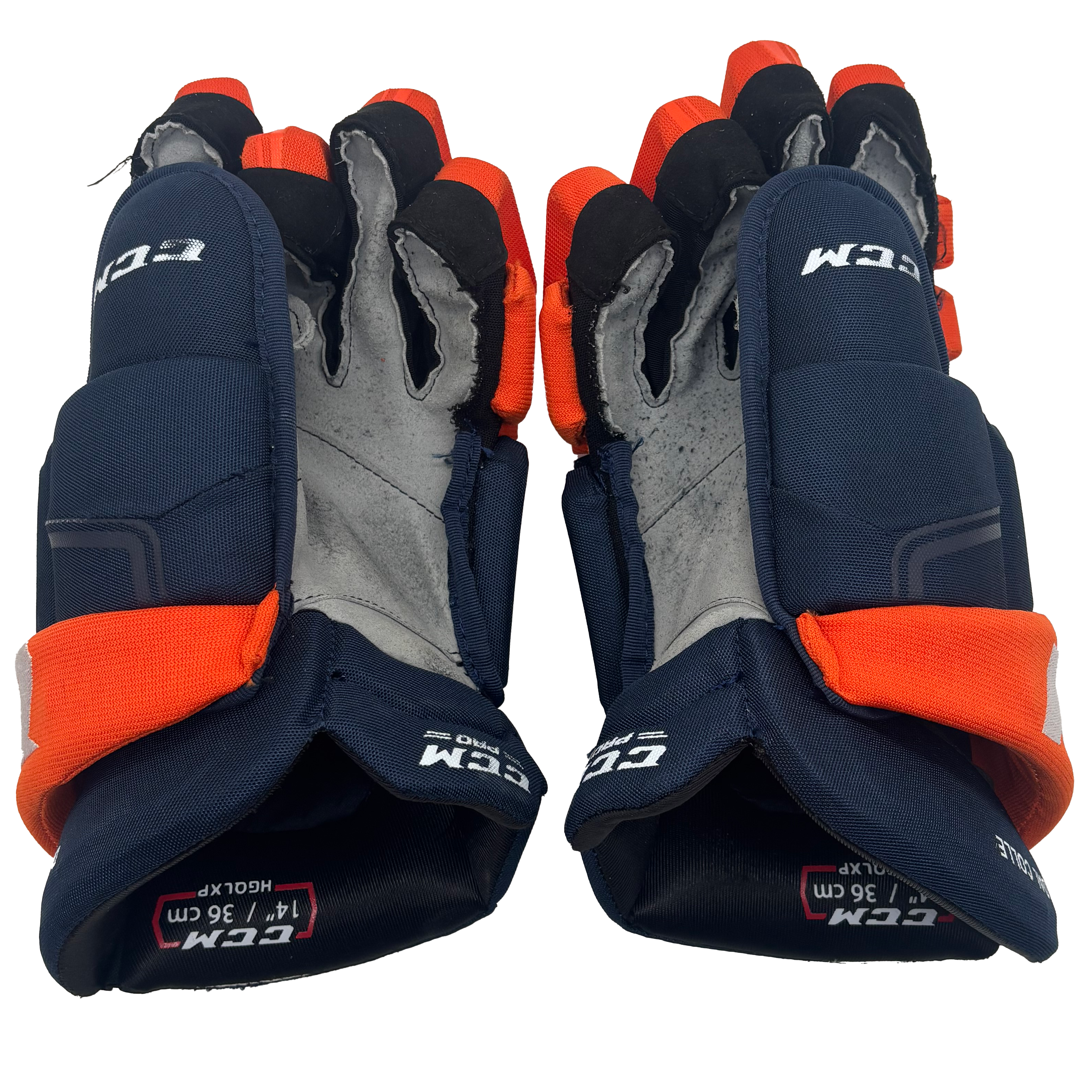 CCM HGQLPP - Used NHL Pro Stock Glove - Michael Dal Colle (Navy/Orange)