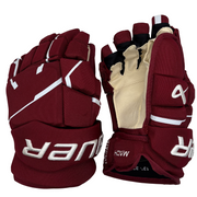 Bauer Supreme Mach - NCAA Pro Stock Gloves (Maroon/White) - Intermediate
