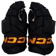 CCM FT8 Pro - Used AHL Pro Stock Hockey Gloves (Black/Gold/Maroon)