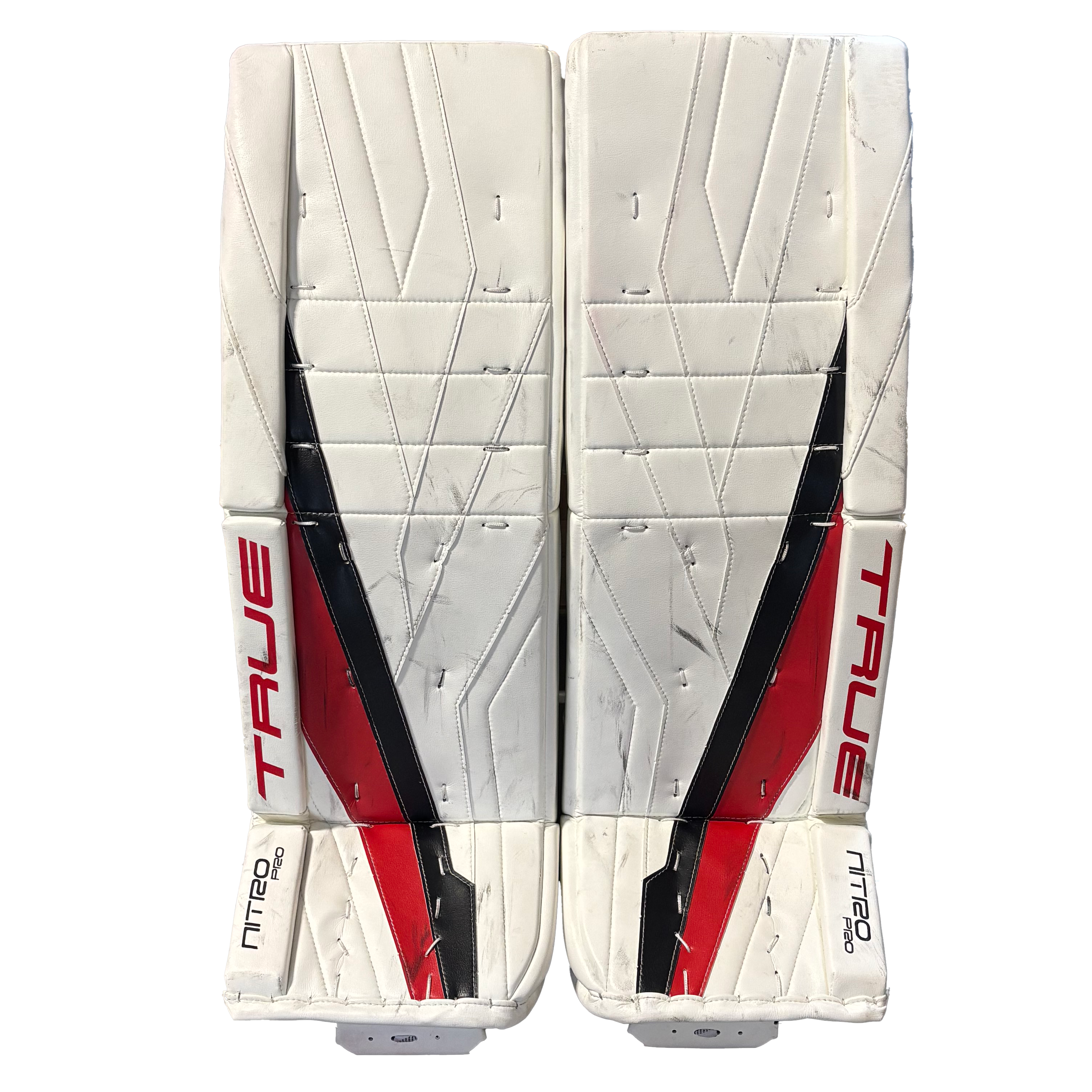 True Catalyst Nitro Pro - Used Pro Stock Goalie Pads (White/Black/Red)