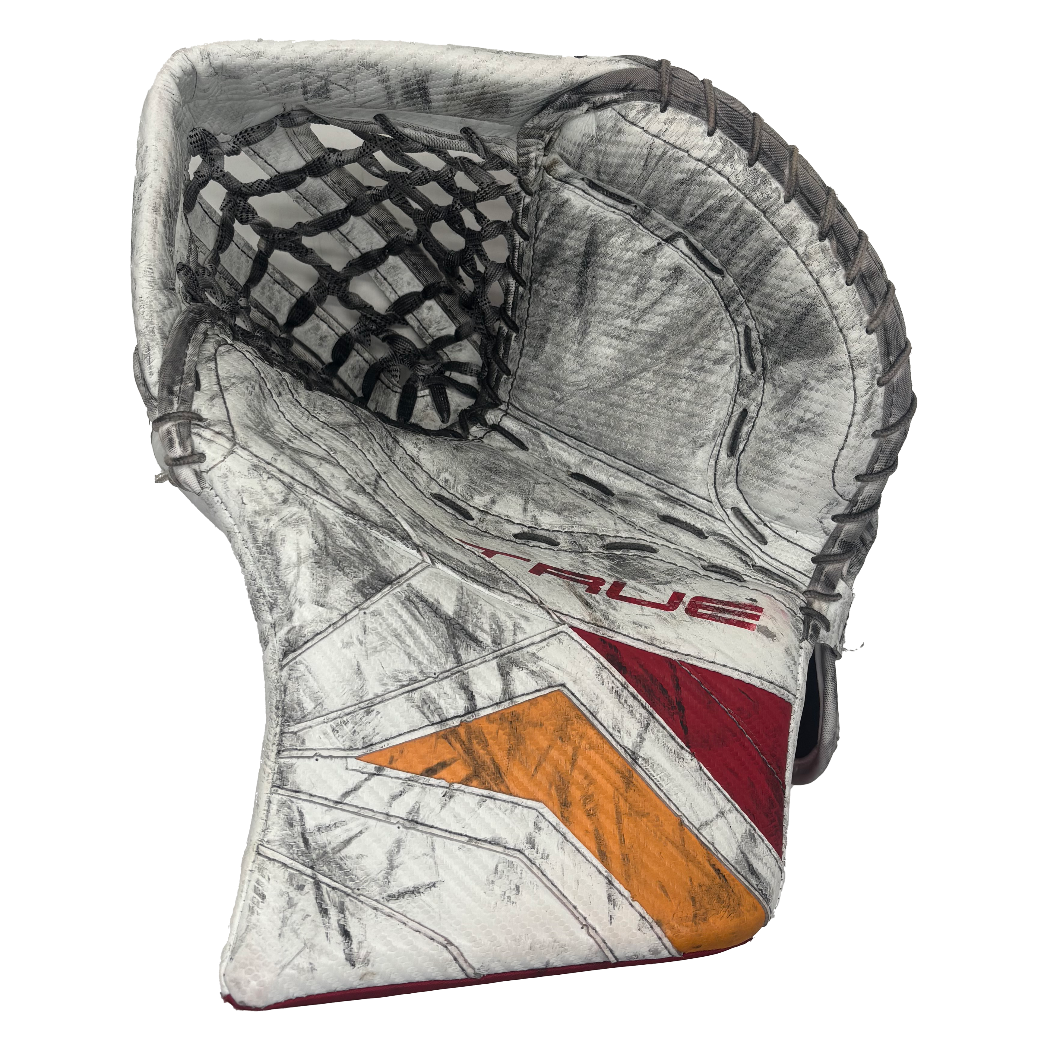 TRUE Catalyst PX5 - Used Pro Stock Goalie Glove (White/Red/Yellow)