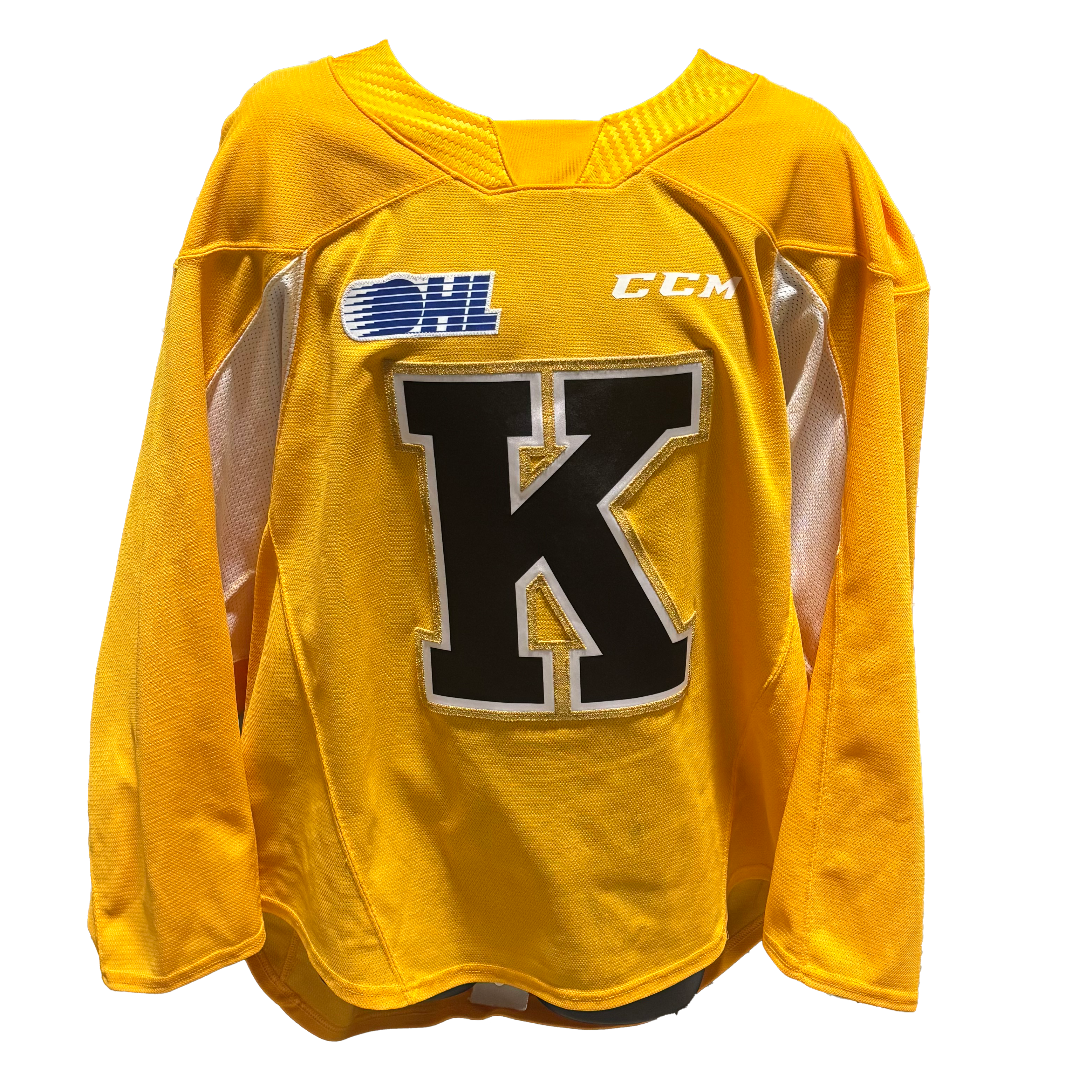 OHL - Used CCM Practice Jersey - Kingston Frontenacs (Yellow)