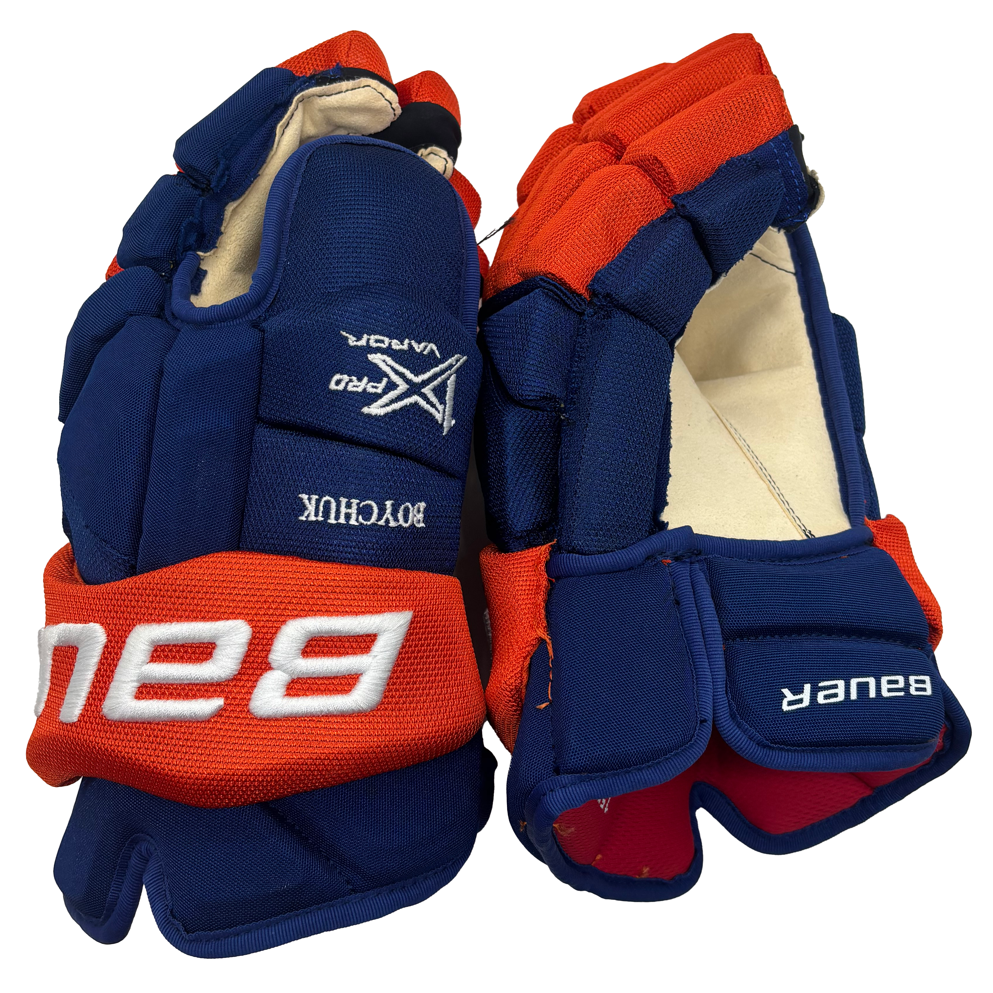 Bauer Vapor 1X Lite Pro - NHL Pro Stock Glove - Johnny Boychuk (Blue/Orange)