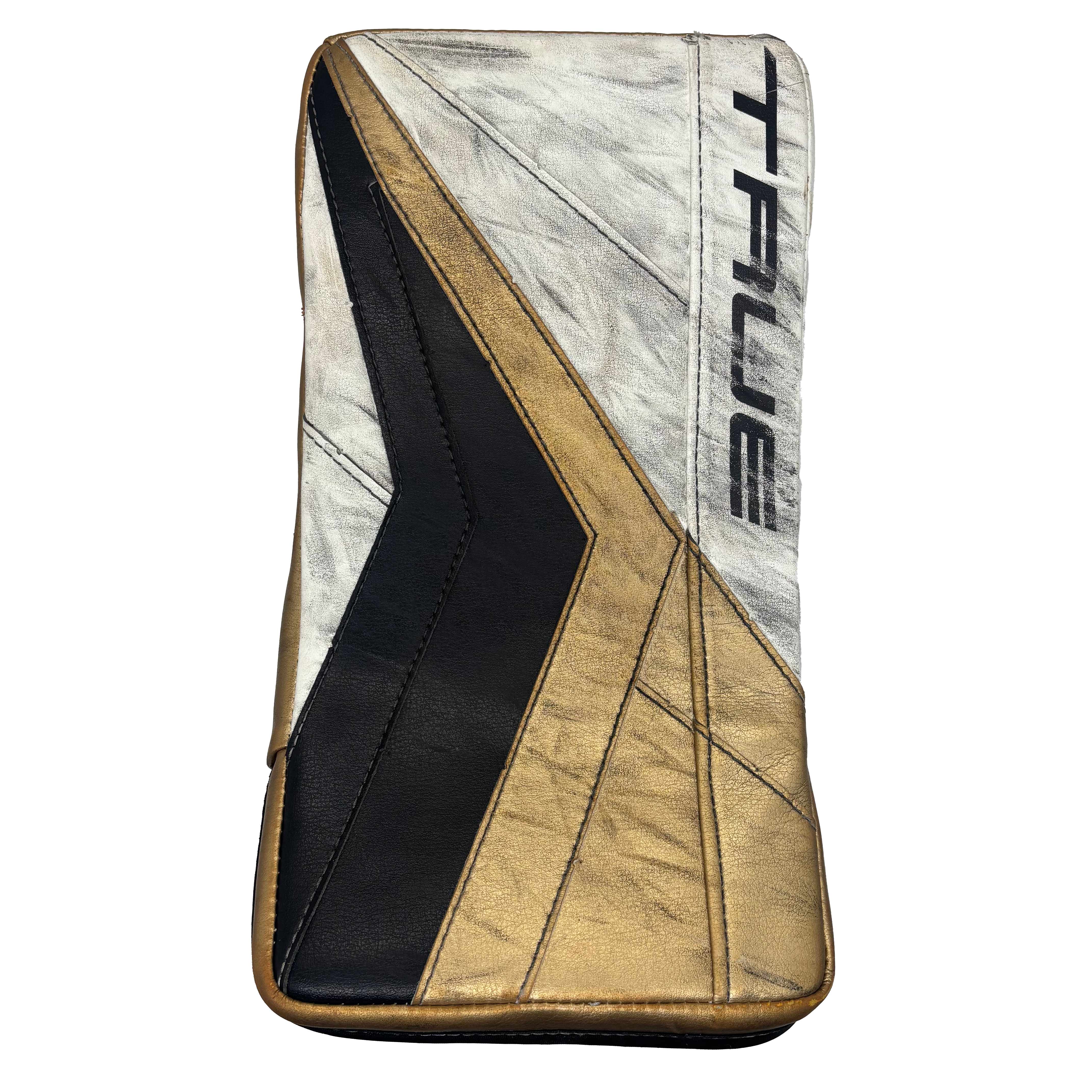 True Catalyst PX3 - Used Pro Stock Goalie Blocker (White/Gold/Black)