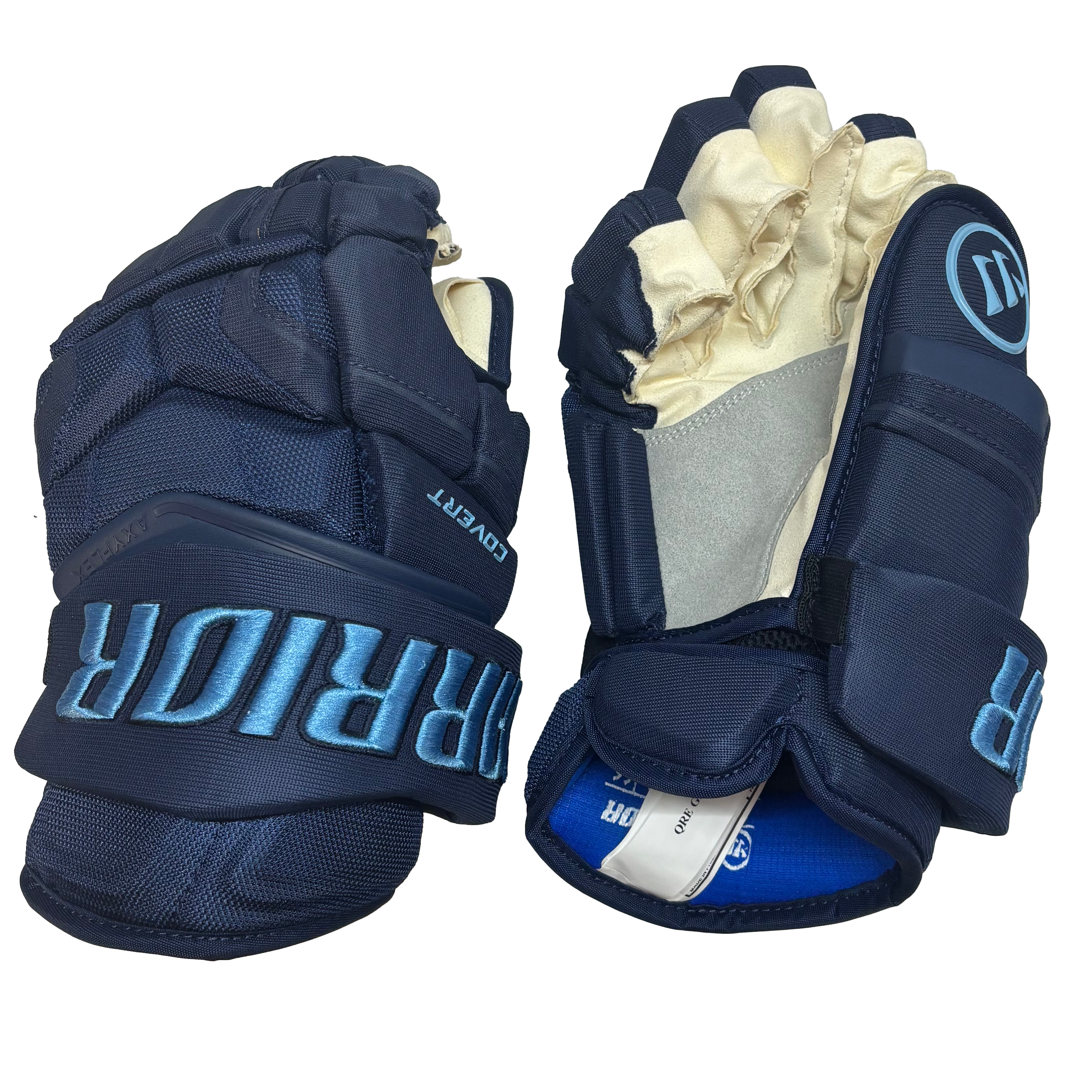 Warrior Covert QRE - PWHL Pro Stock Hockey Glove - Toronto Sceptres (Navy/Powder Blue)