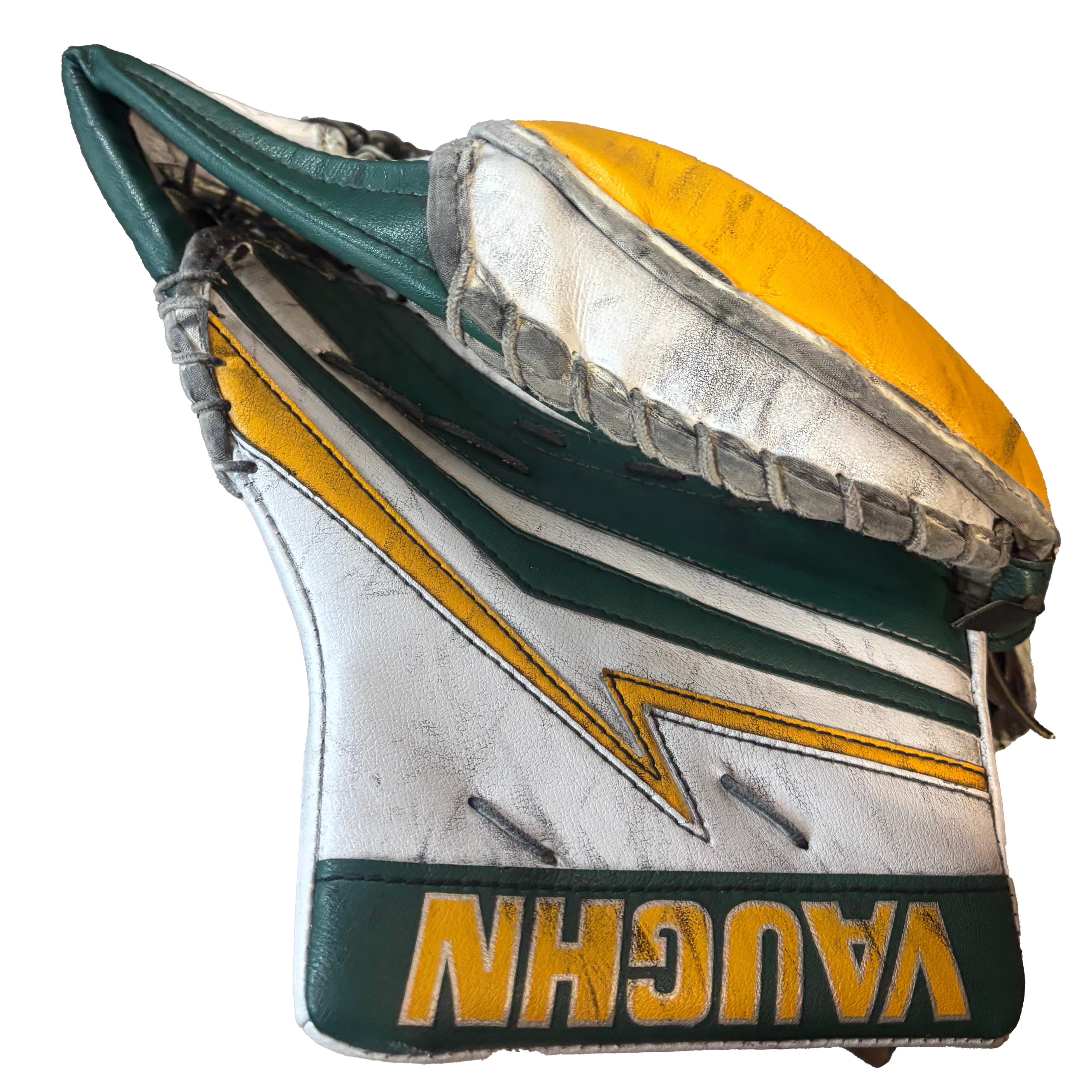 Vaughn Velocity V9 - Used Pro Stock Senior Goalie Full Set (White/Green/Yellow)