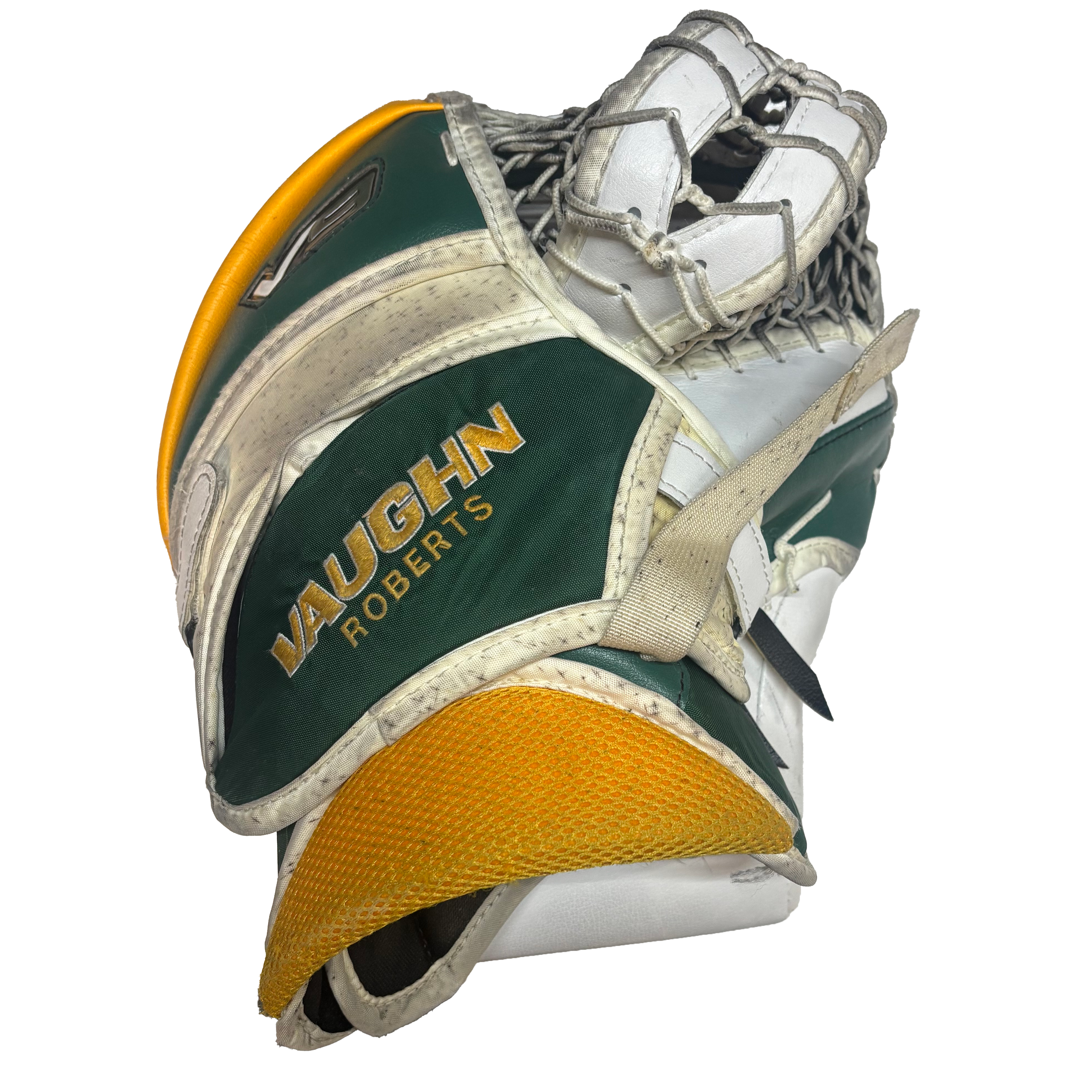 Vaughn Velocity V9 - Used Pro Stock Senior Goalie Full Set (White/Green/Yellow)