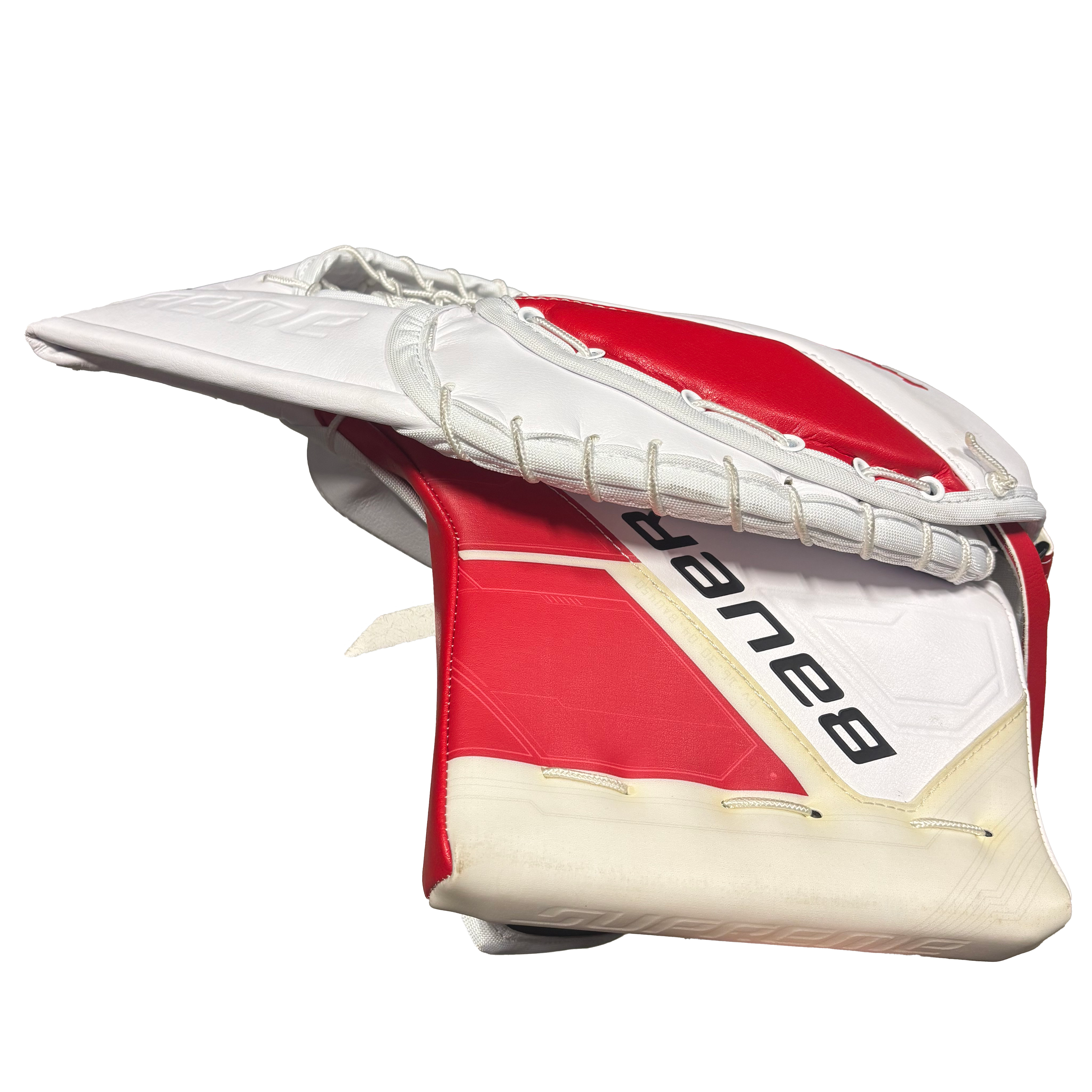 Bauer Supreme Mach - NHL Pro Stock Goalie Glove - Devan Dubnyk (White/Red)
