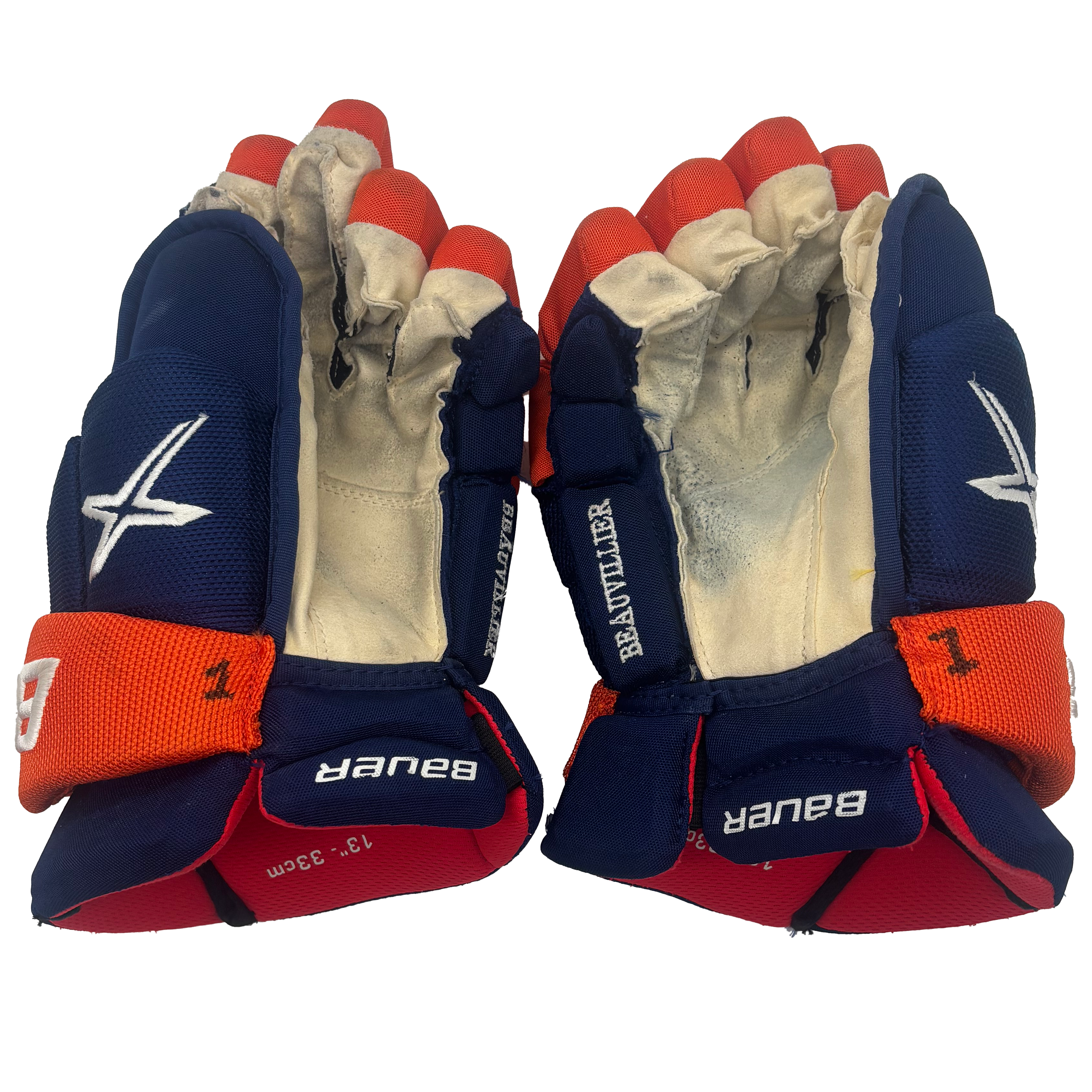 Bauer Vapor 2X Pro - Used NHL Pro Stock Glove - Anthony Beauvillier (Blue/Orange)