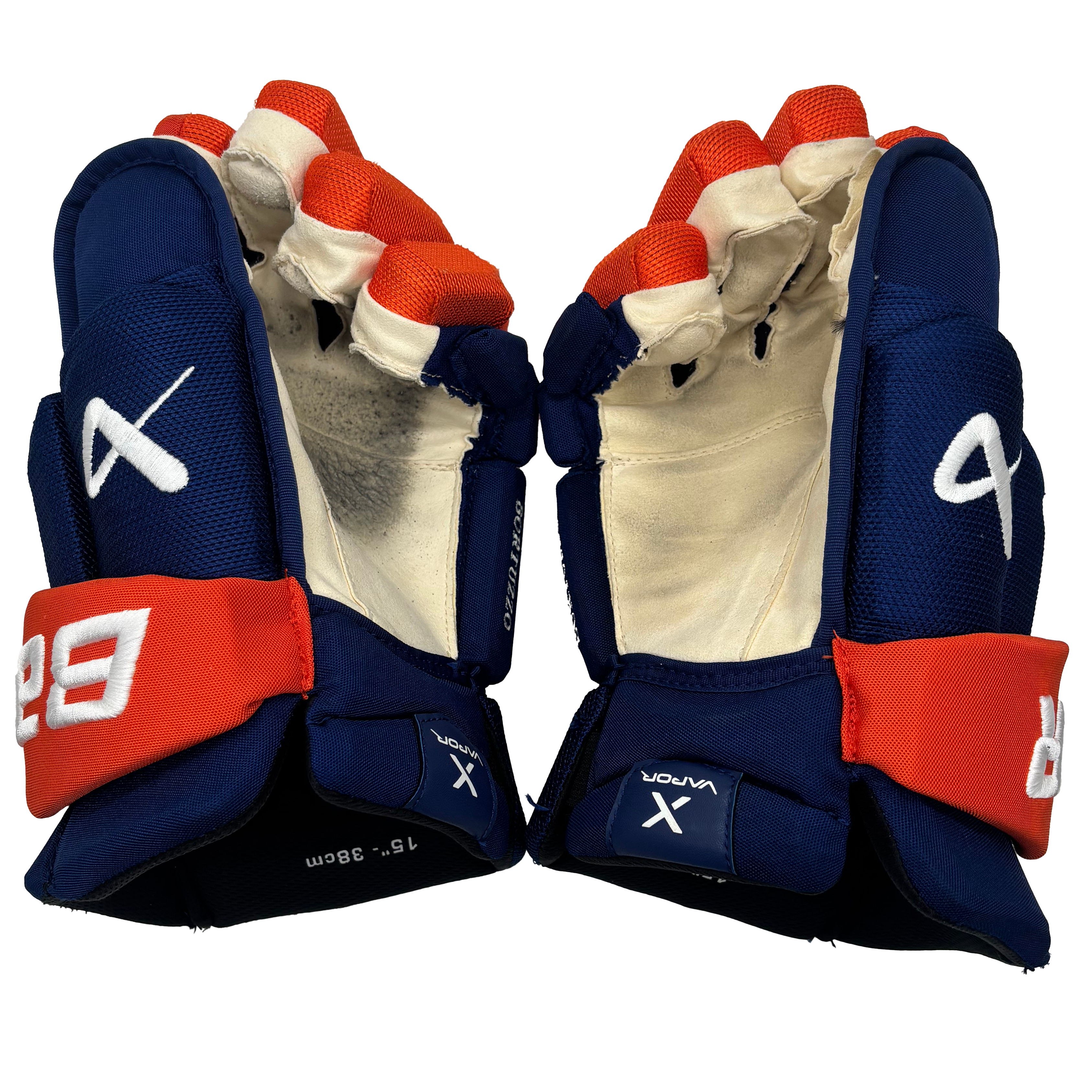 Bauer Vapor Hyperlite - Used NHL Pro Stock Glove - Robert Bortuzzo (Blue/Orange)