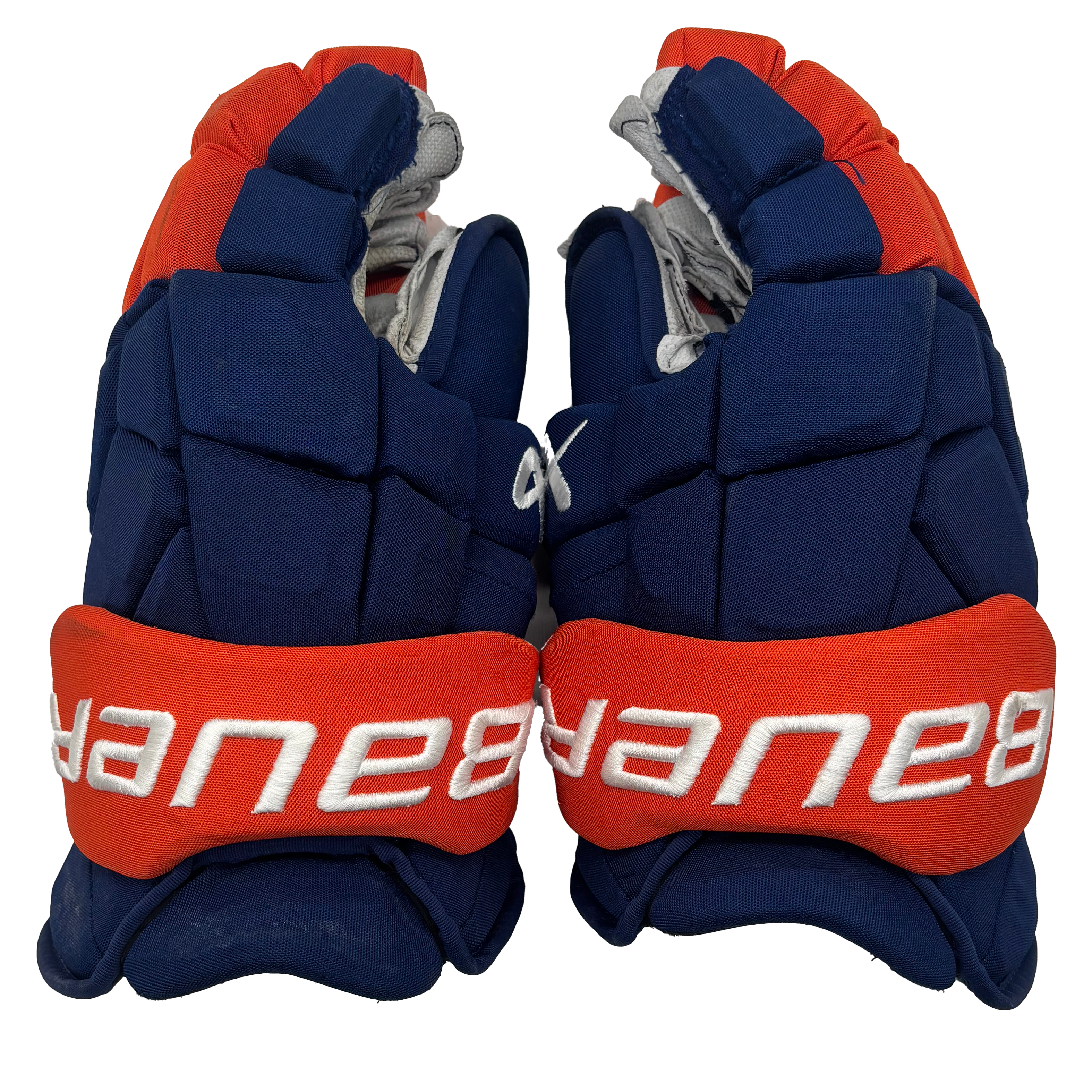 Bauer Supreme Mach - Used NHL Pro Stock Glove - Ryan Pulock (Blue/Orange)