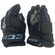 CCM HGJSPP - Used WHL Pro Stock Hockey Gloves (Black/Teal)
