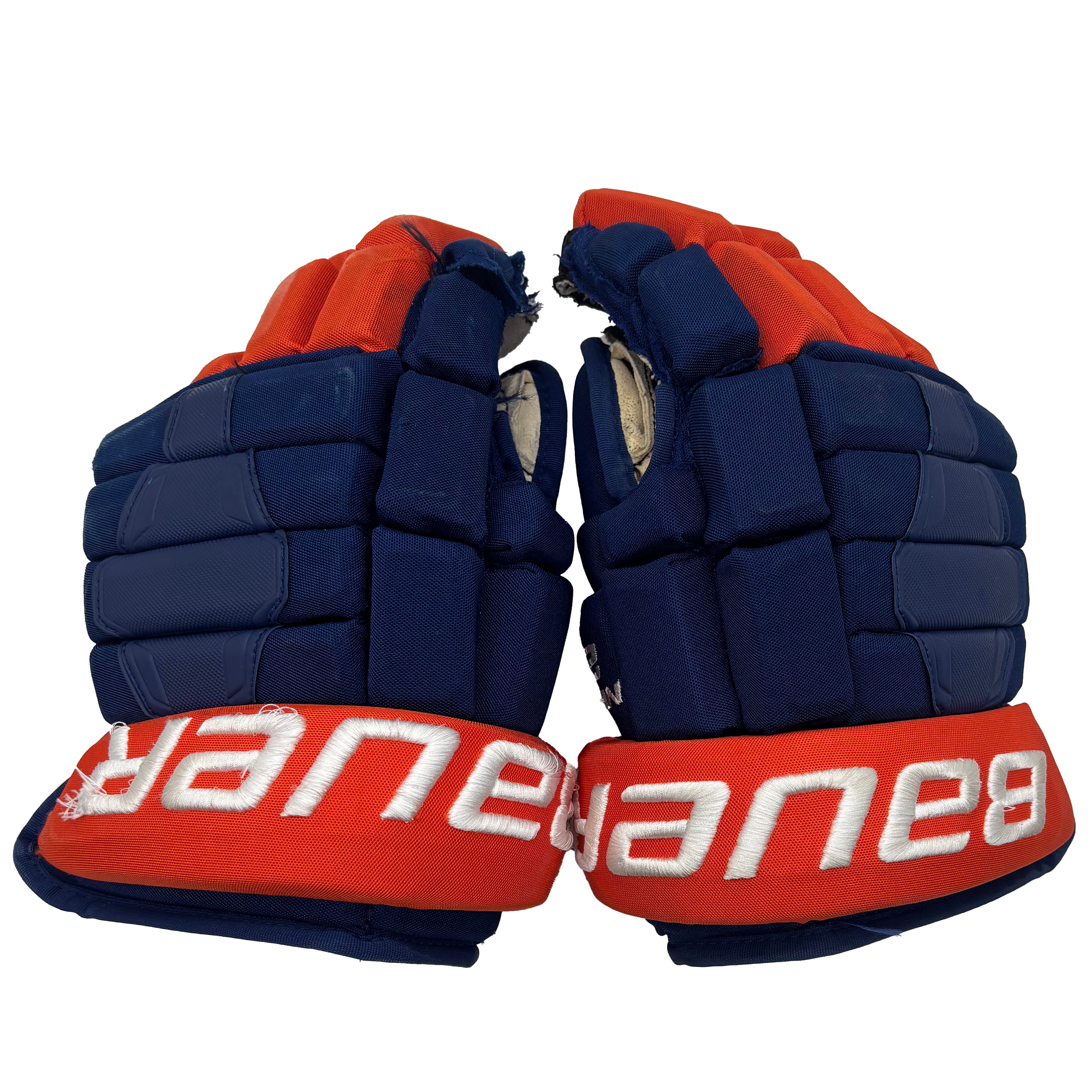 Bauer Nexus 2N - Used NHL Pro Stock Glove - Anders Lee (Blue/Orange)
