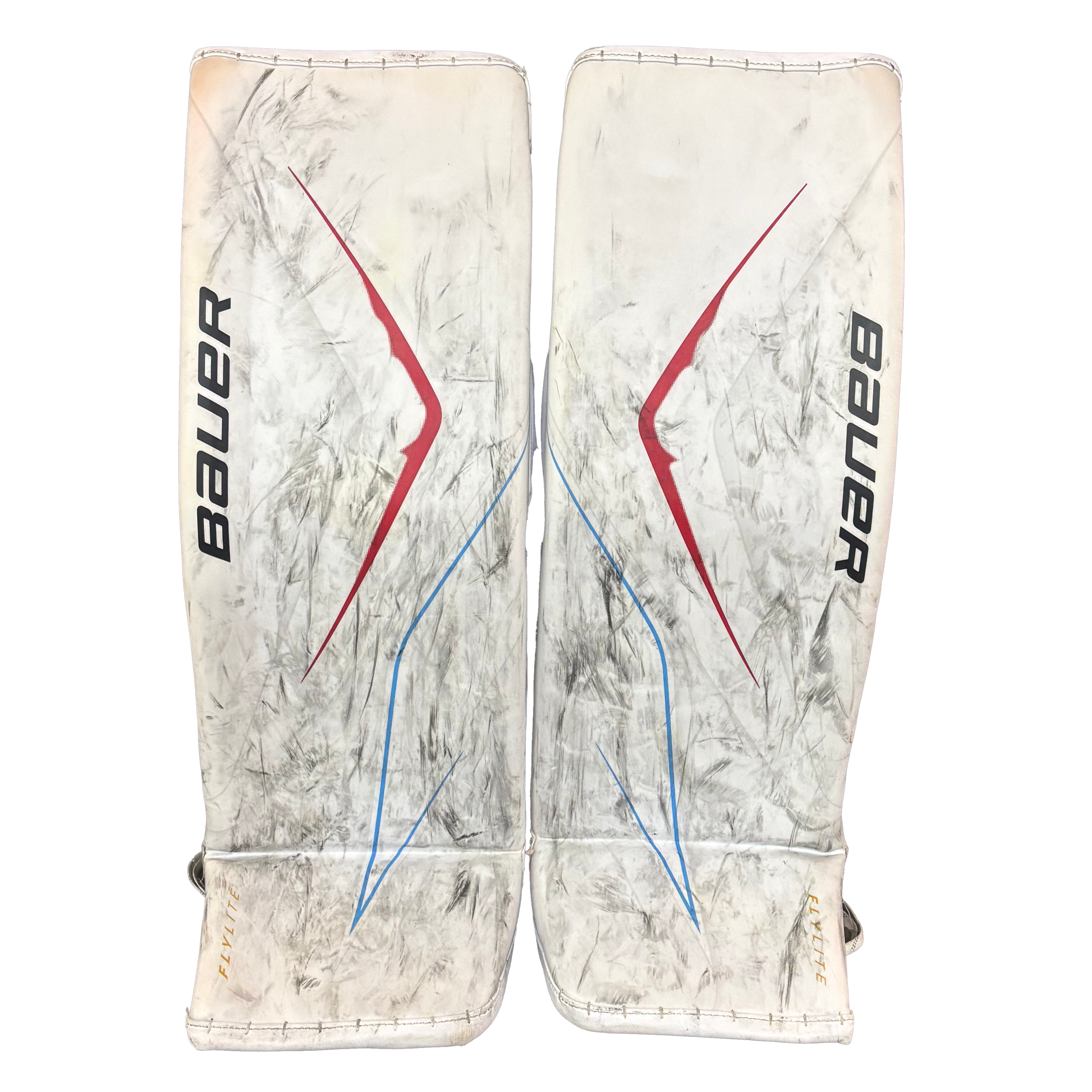 Bauer Vapor Flylite - Pro Stock Goalie Pads (White/Red/Baby Blue)