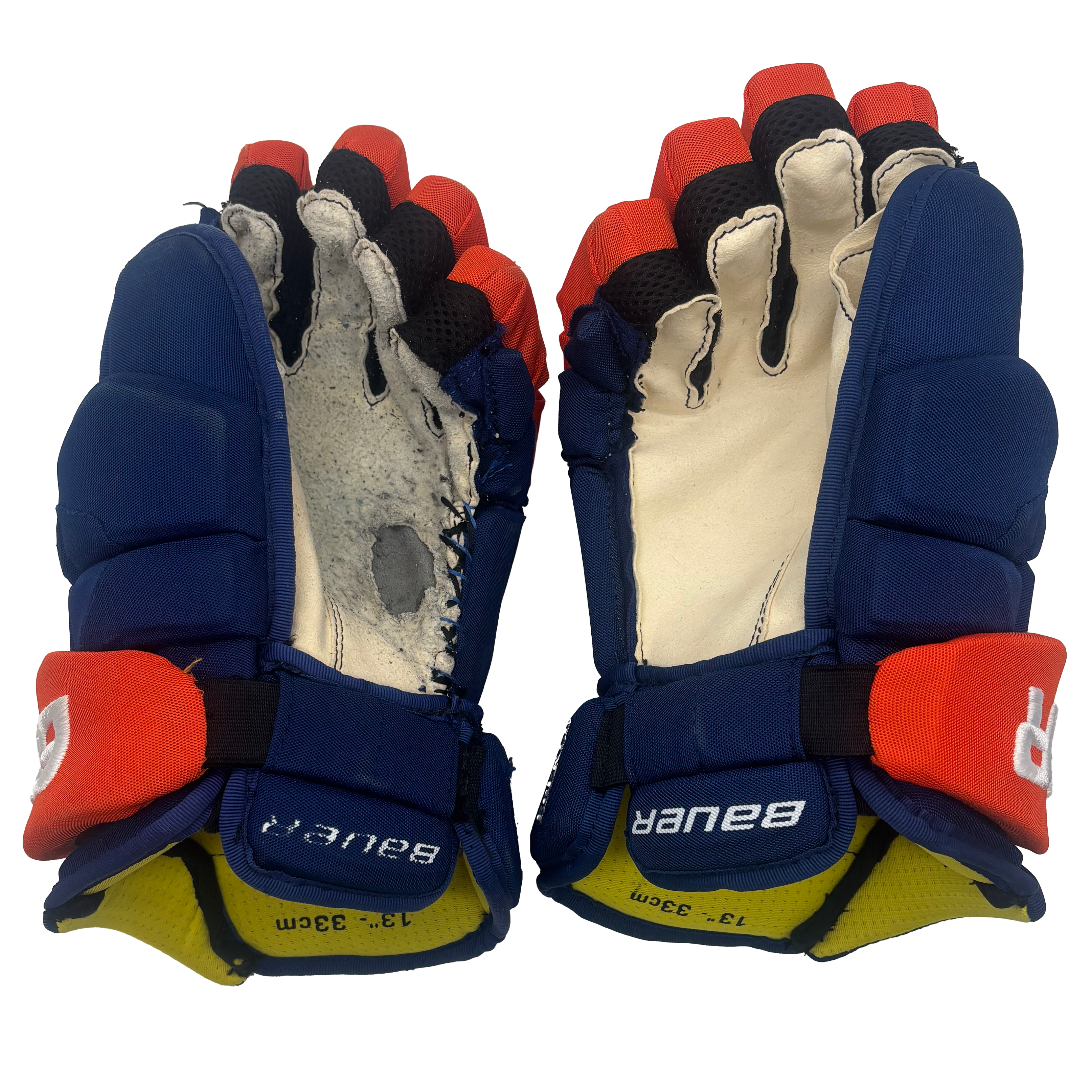 Bauer Supreme 1S - Used NHL Pro Stock Glove - Jordan Eberle (Blue/Orange)